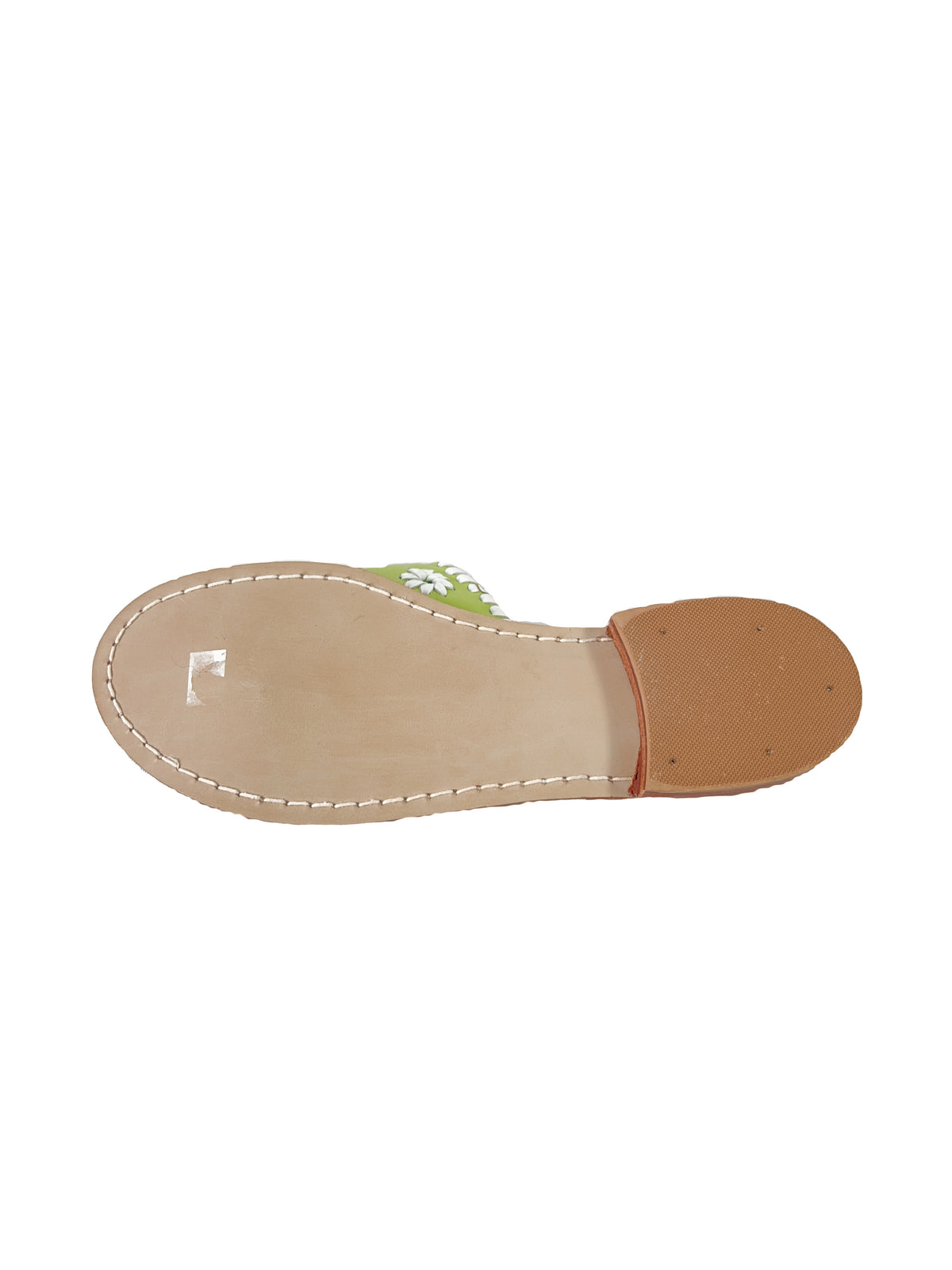 Jack Rogers lime and white leather flip flops size 6 NEW