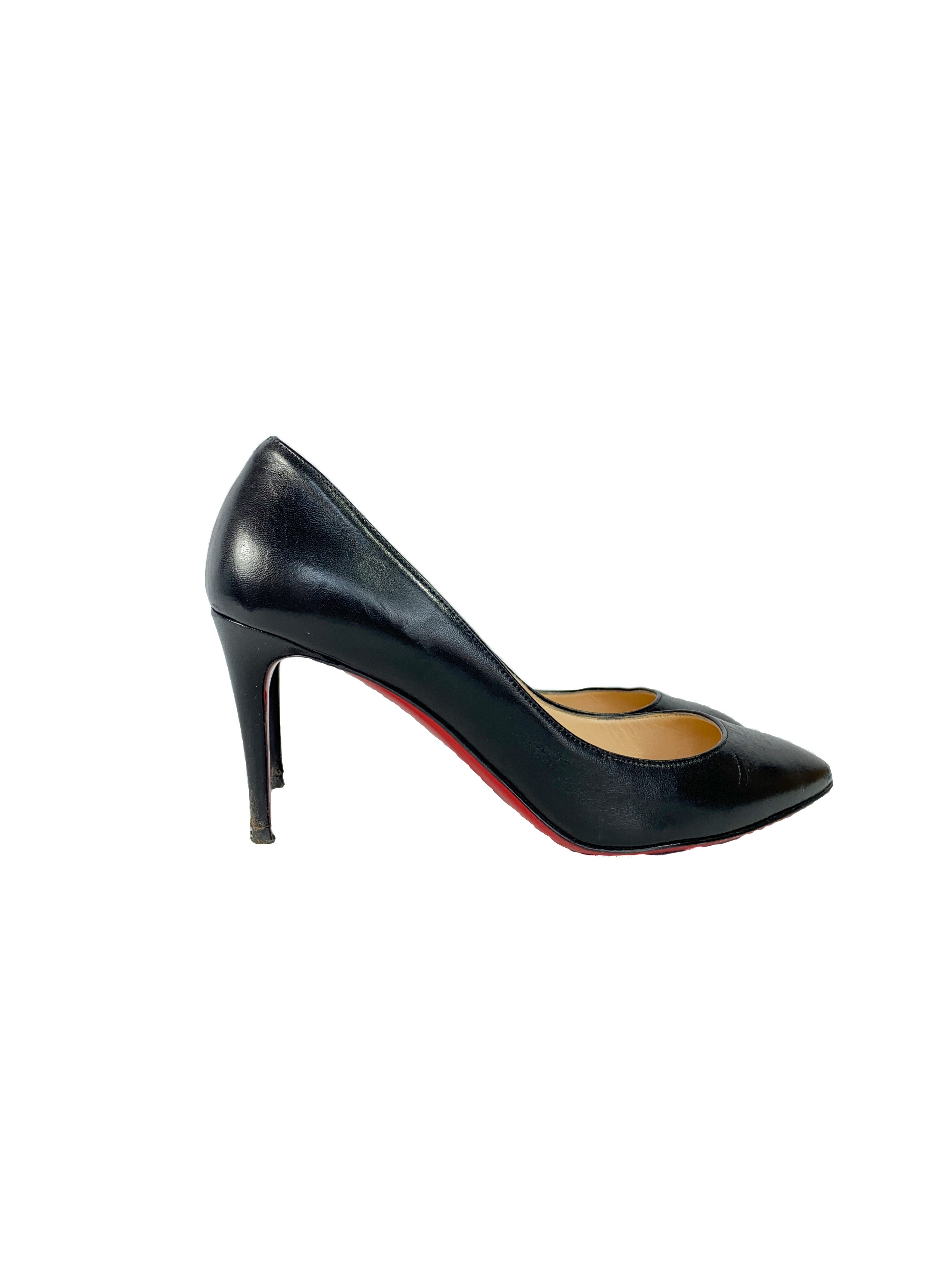 Christian Louboutin Eloise 85 black leather pumps size 37 - My Girlfriend's Wardrobe LLC
