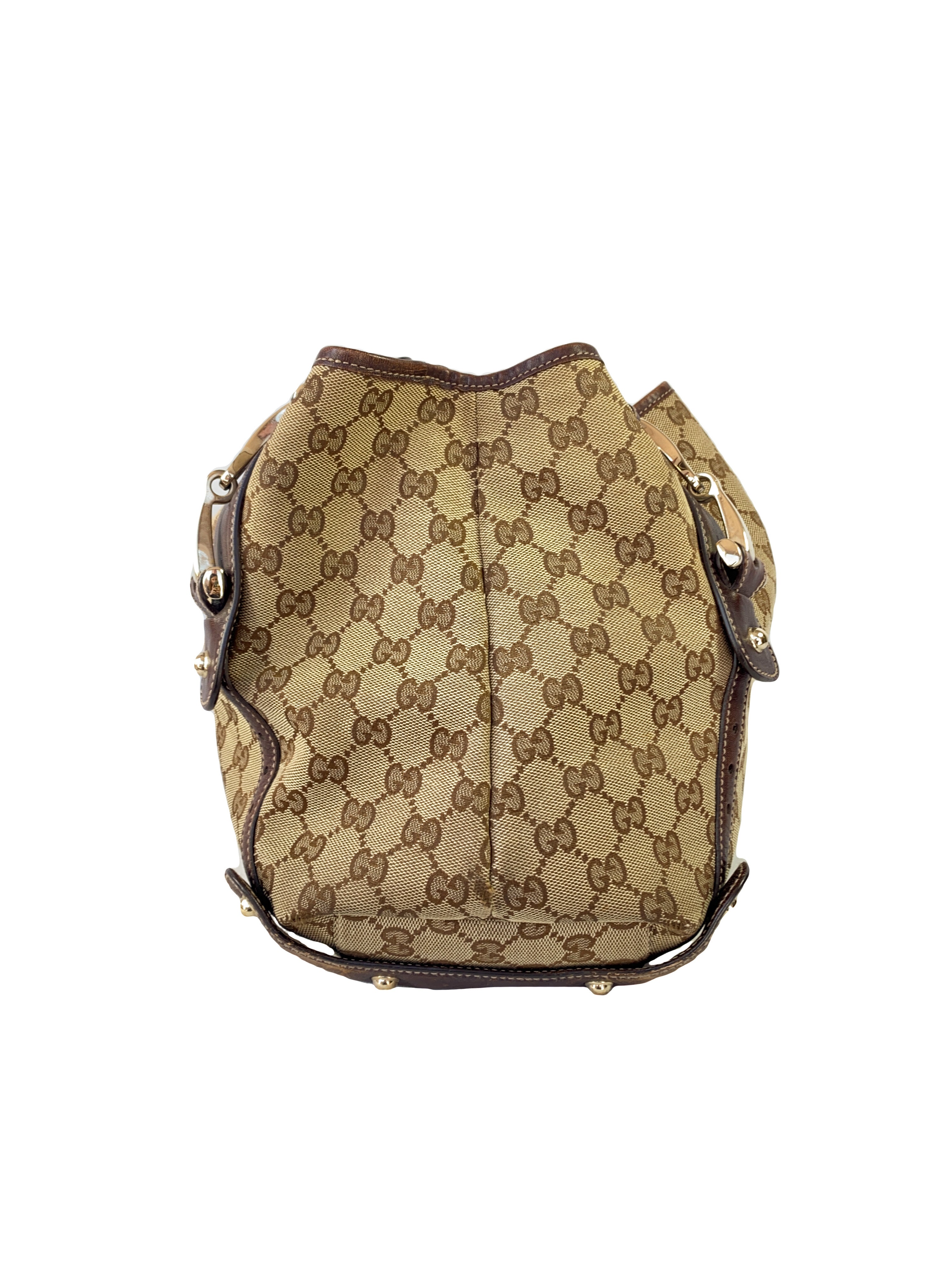GUCCI GG Brown Canvas Medium Pelham Hobo