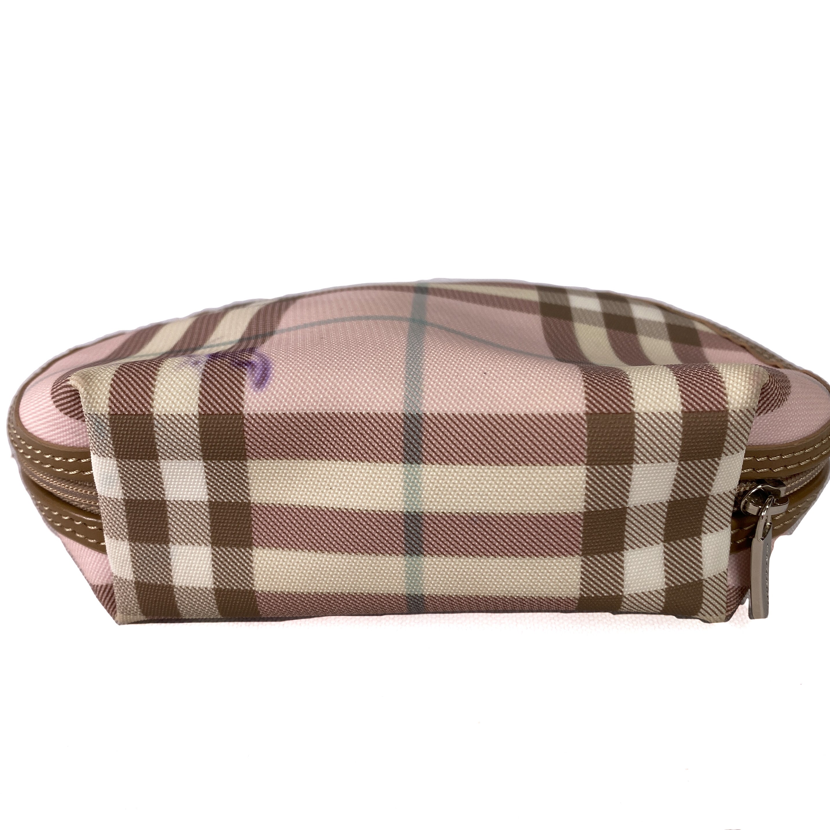 Burberry pink plaid zip pouch AS IS