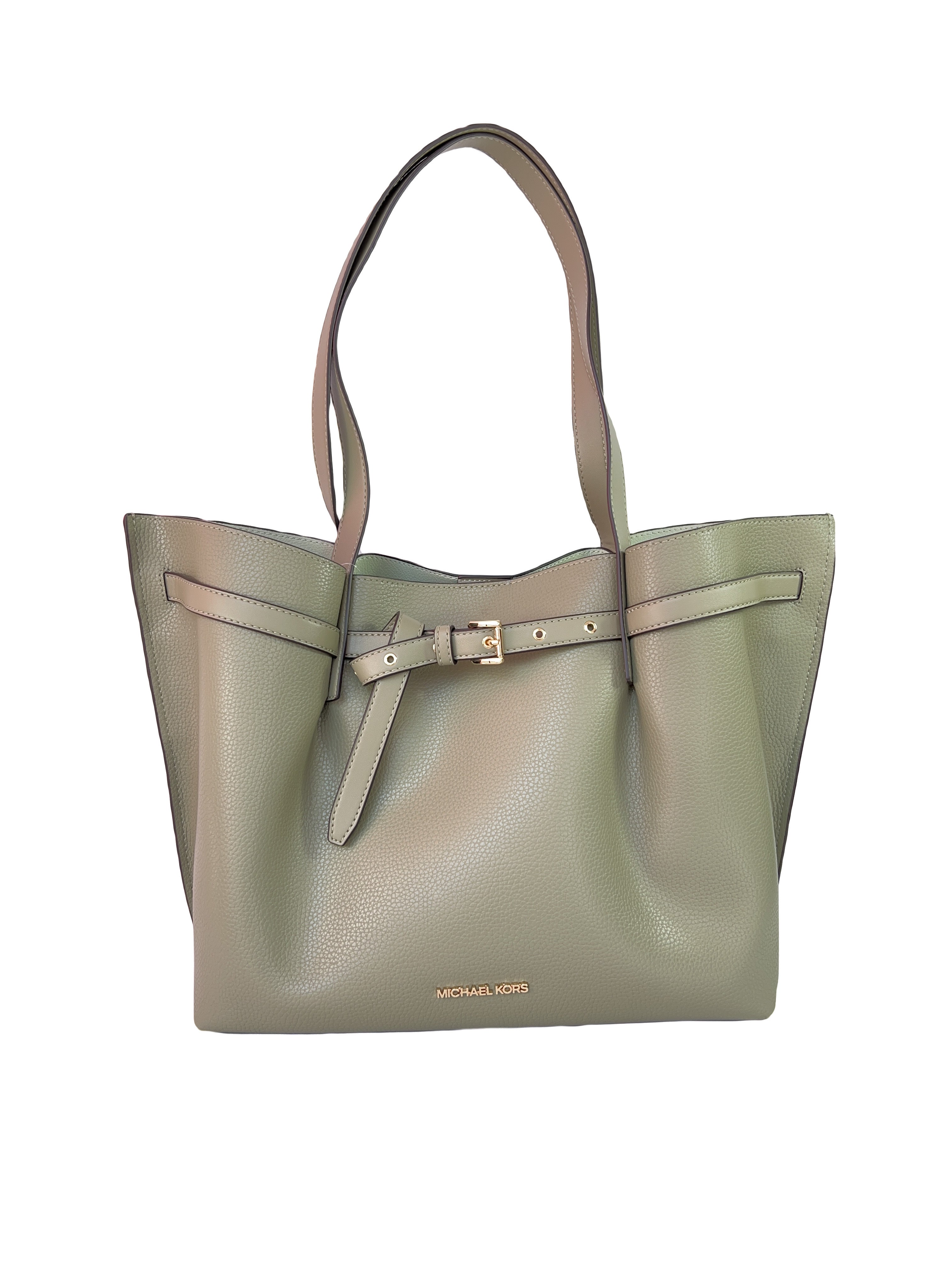 Michael Kors sage green leather shoulder bag