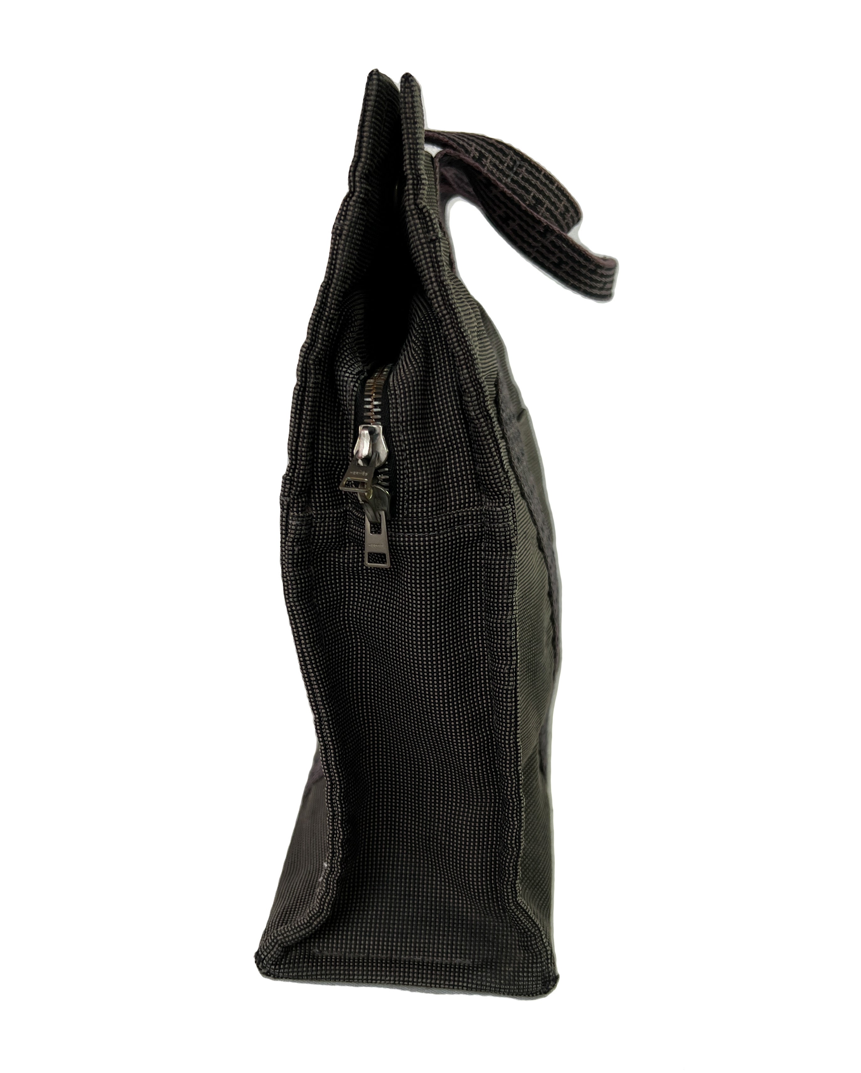 Hermes her line MM gray canvas tote