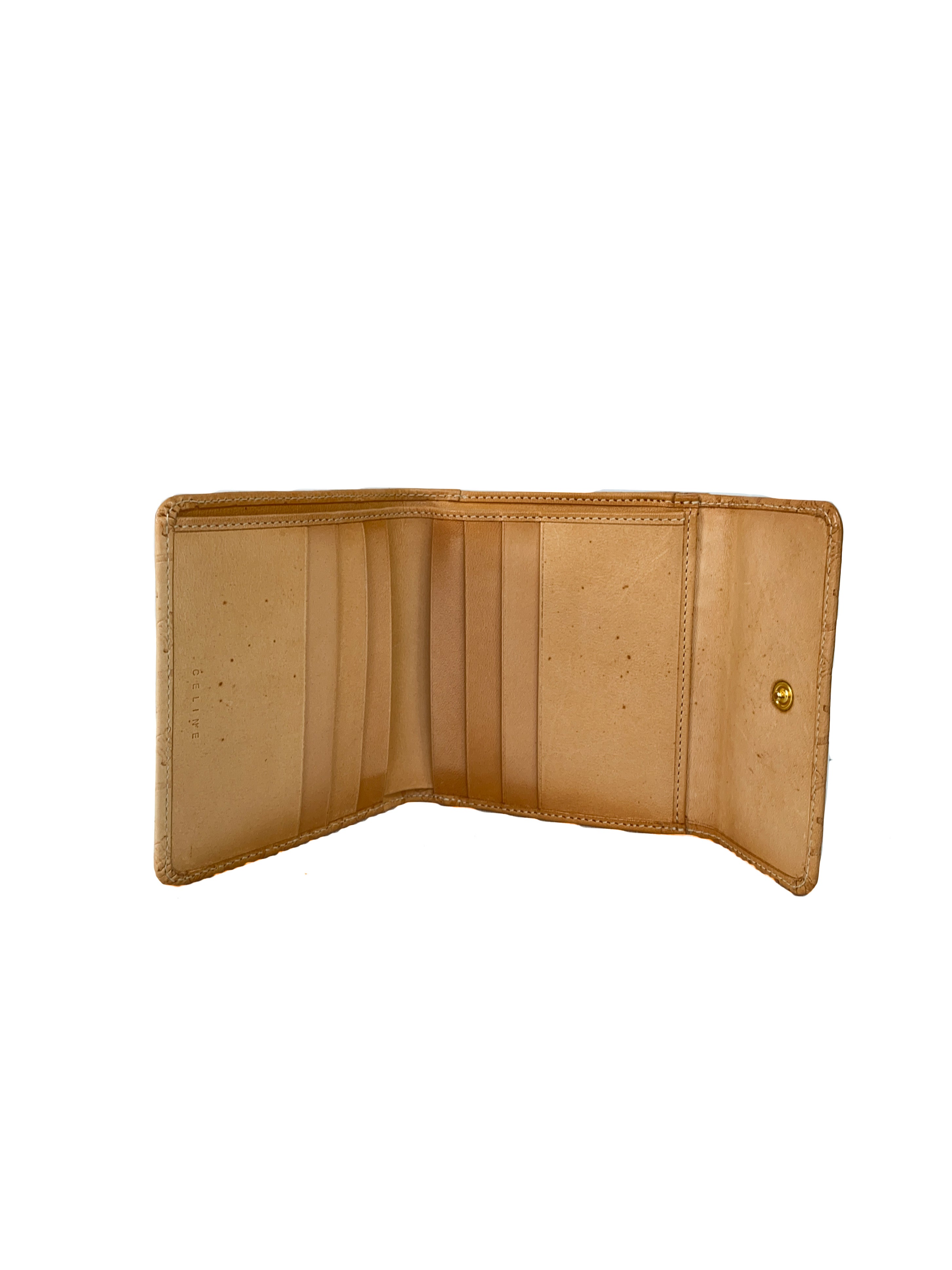 Celine vintage signature C leather wallet