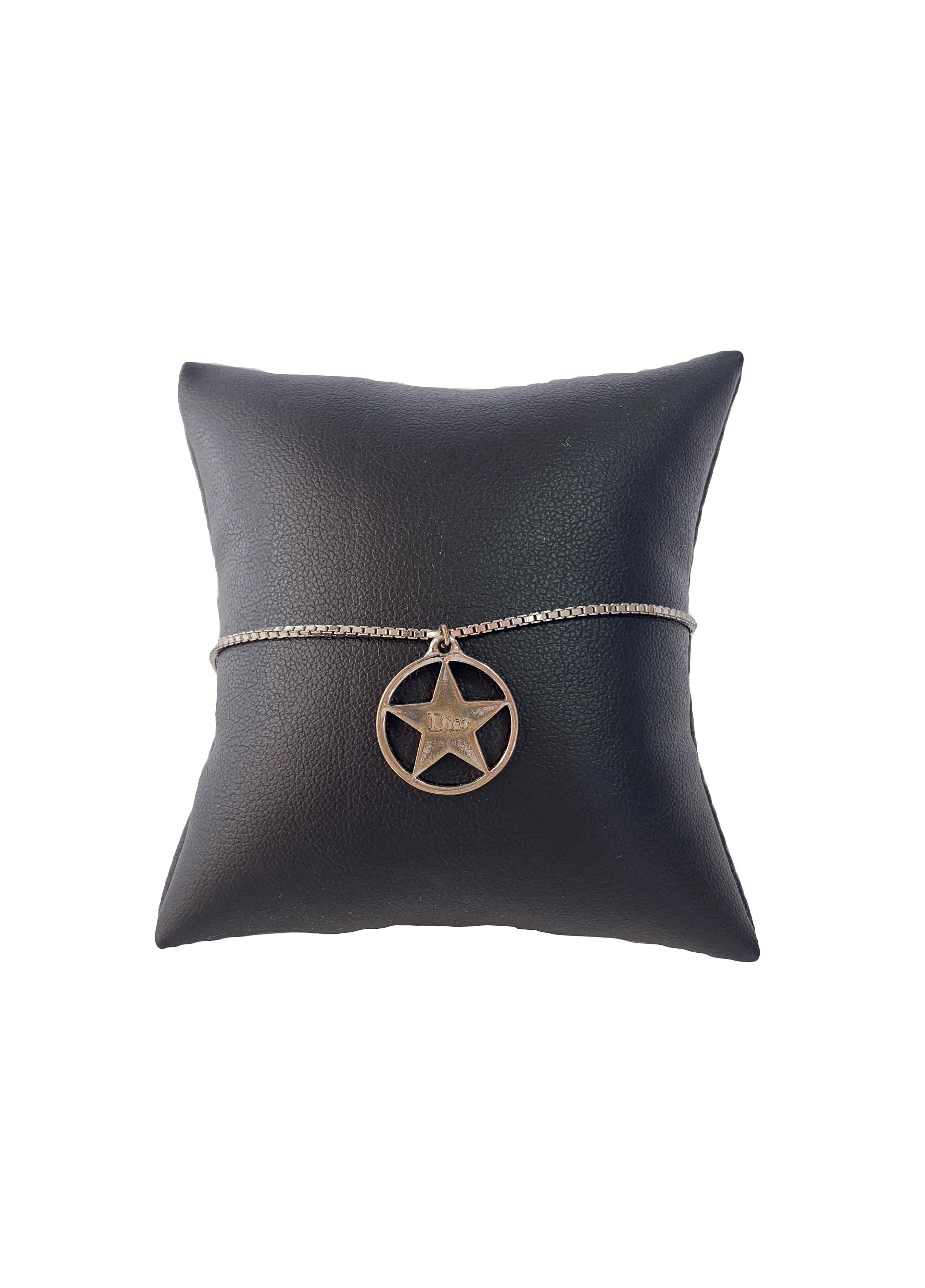 Christian Dior silver tone star bracelet