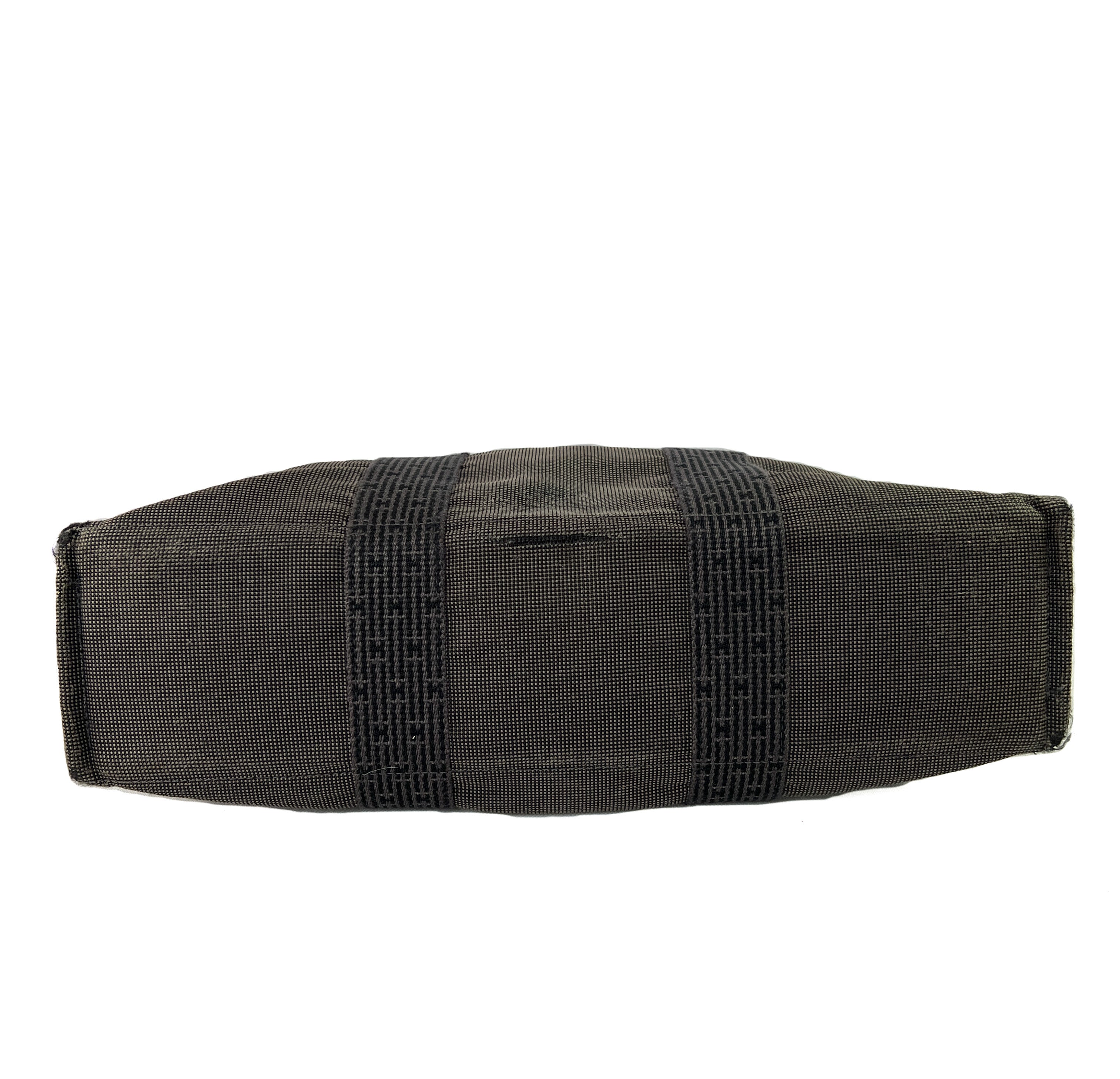 Hermes her line MM gray canvas tote