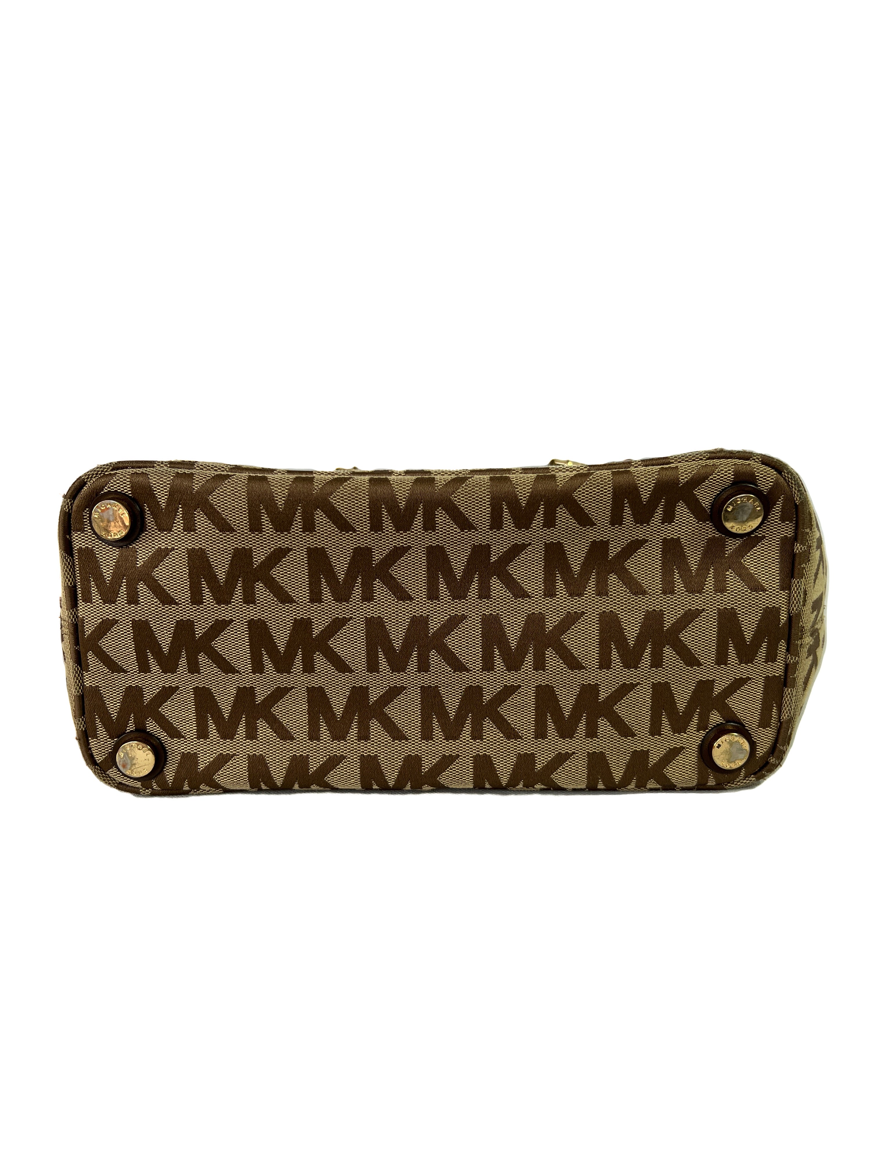 Michael Kors brown signature jet set front pocket tote