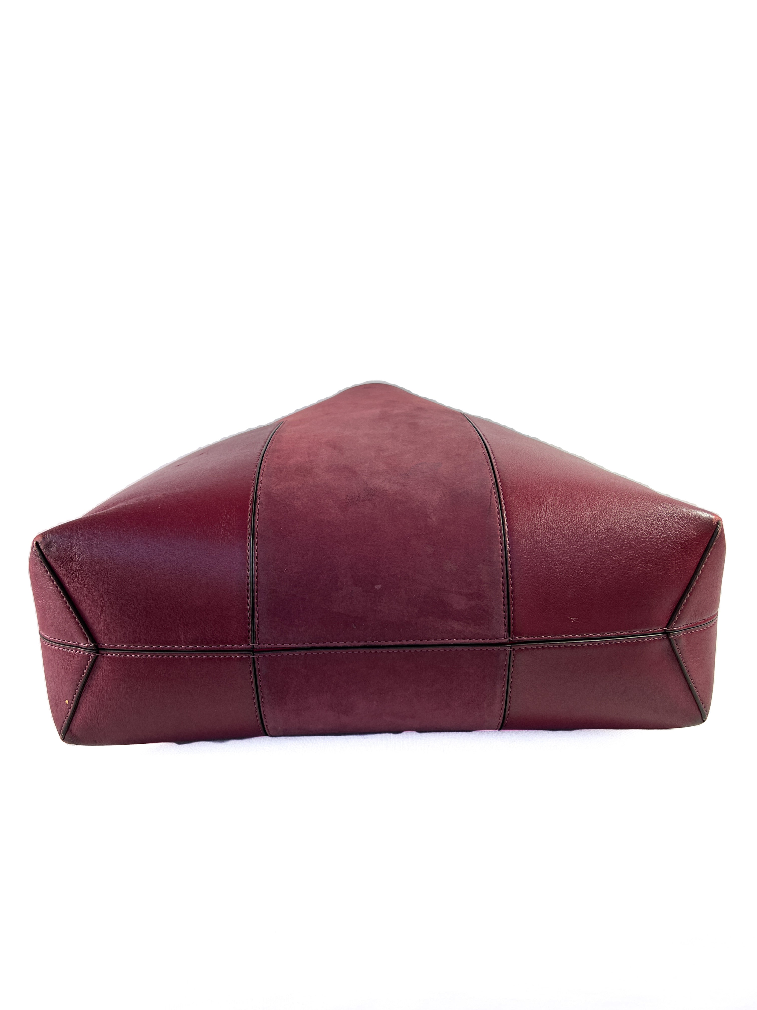 Tory Burch berry leather suede large tote