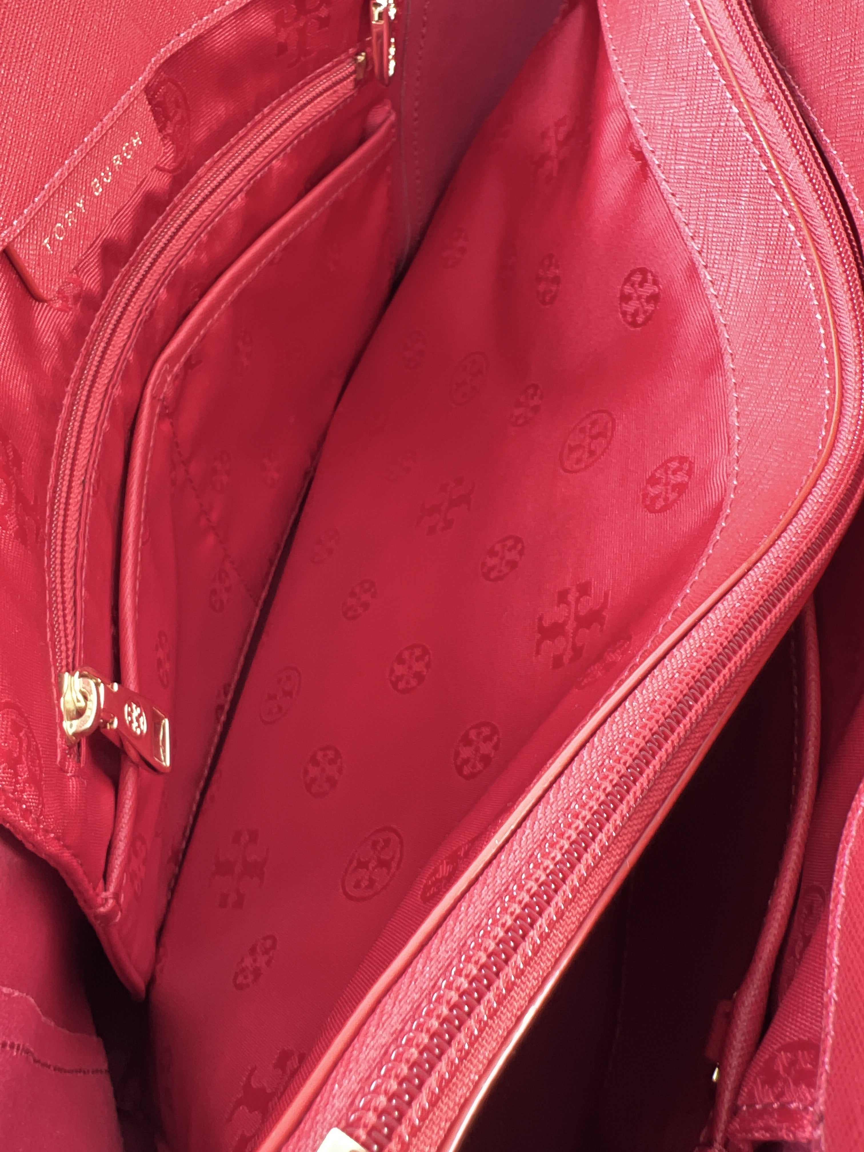 Tory Burch red leather tote