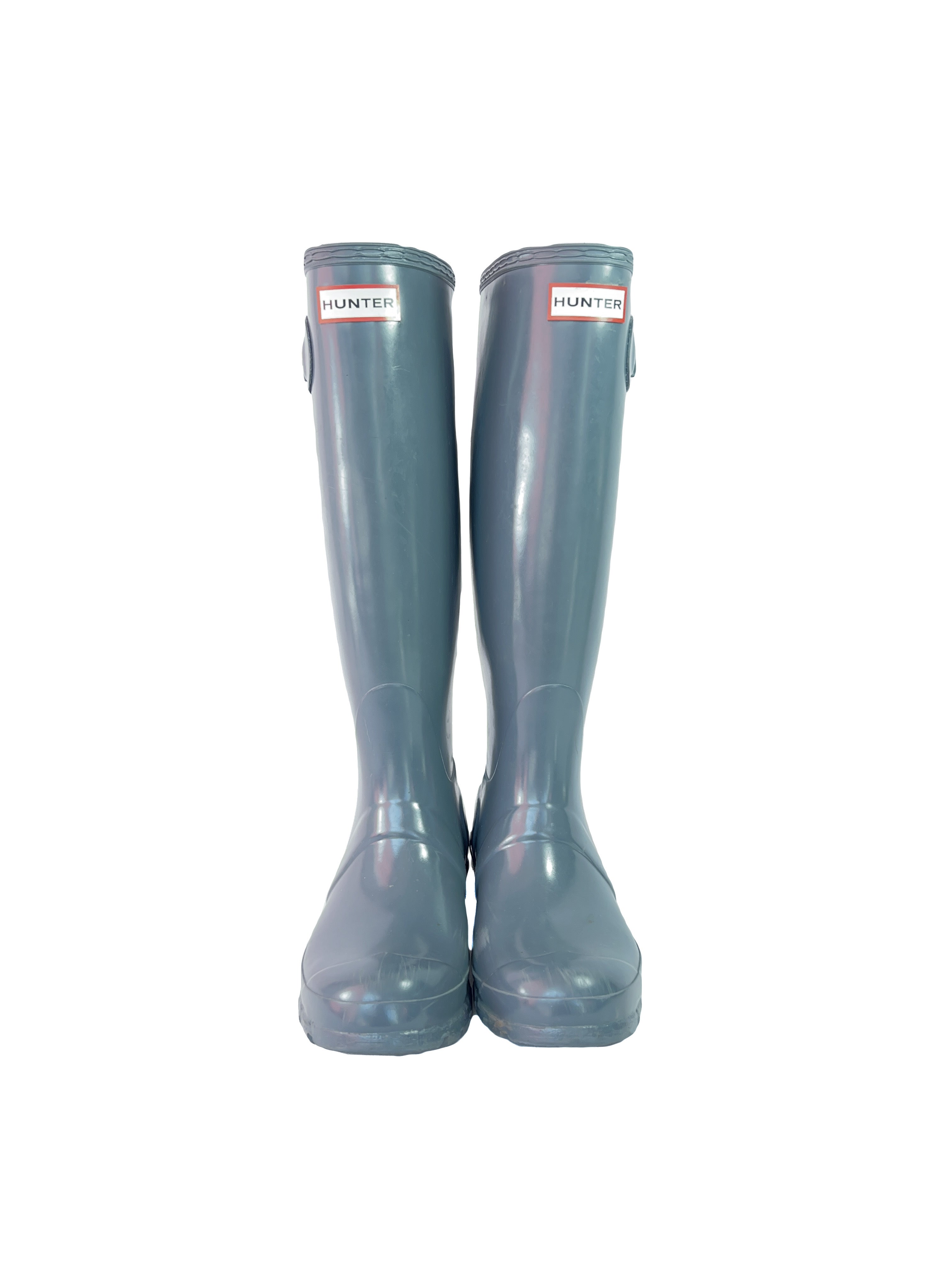 Hunter blue tall classic rain boots size 6
