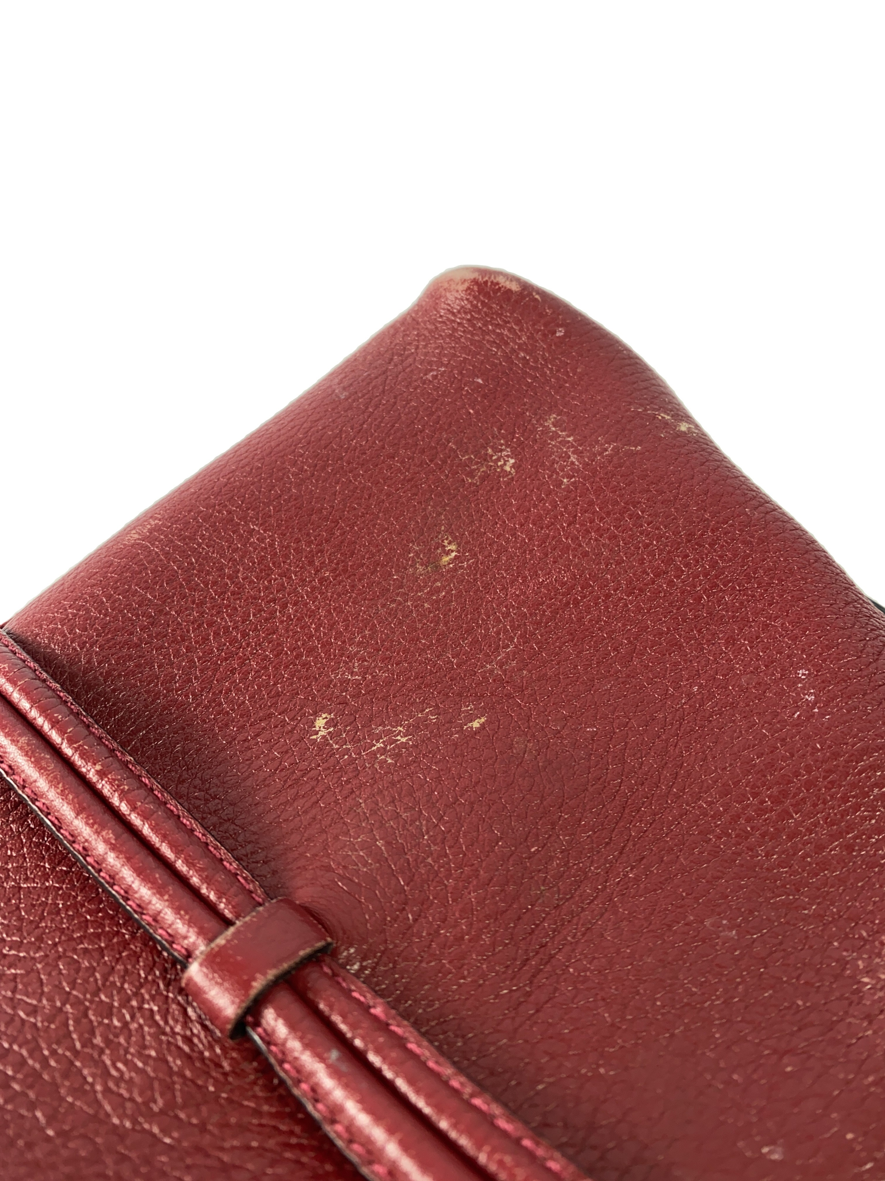 Burberry red leather plaid shoulder bag AS IS