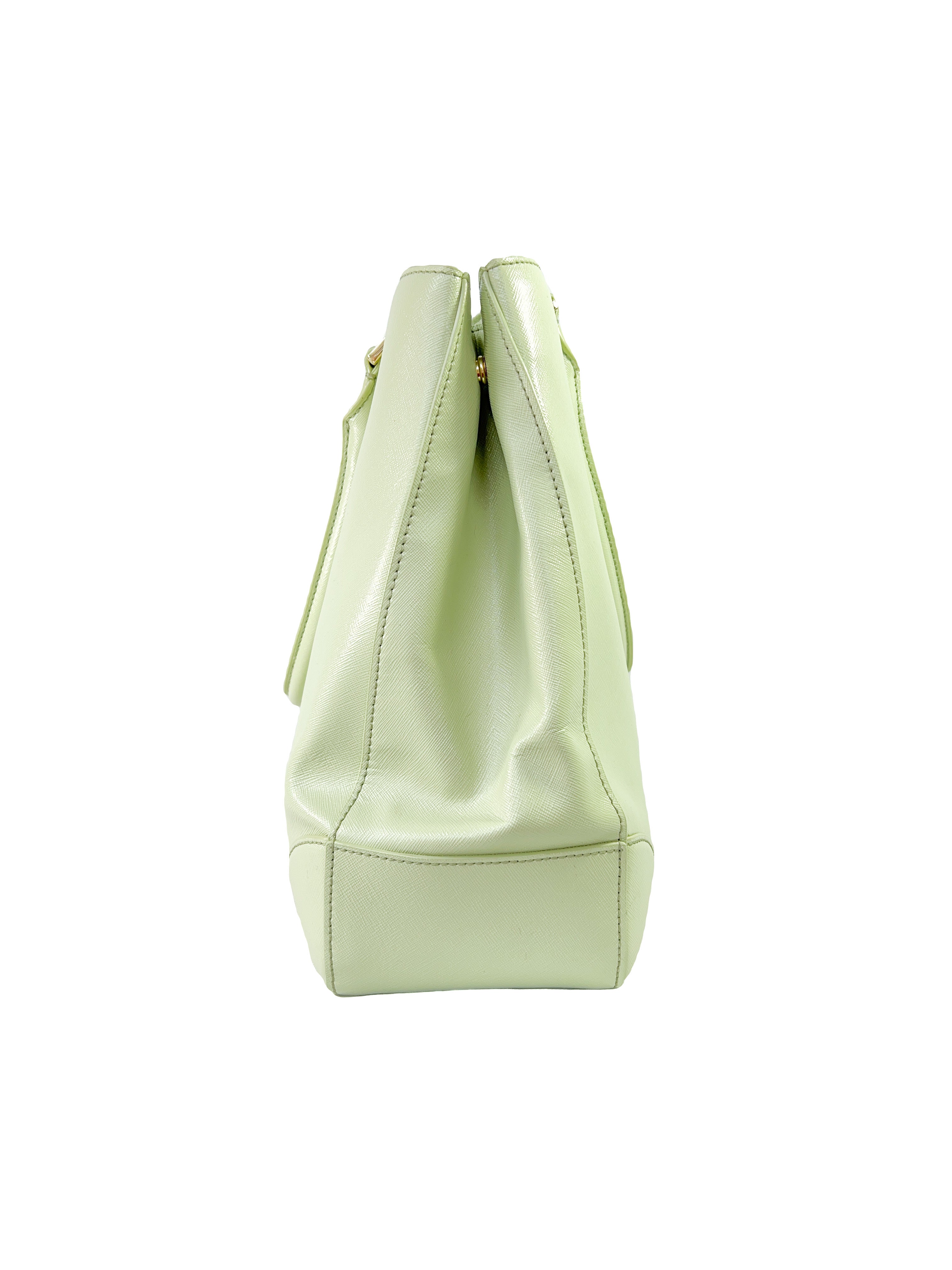 Tory Burch seafoam leather tote