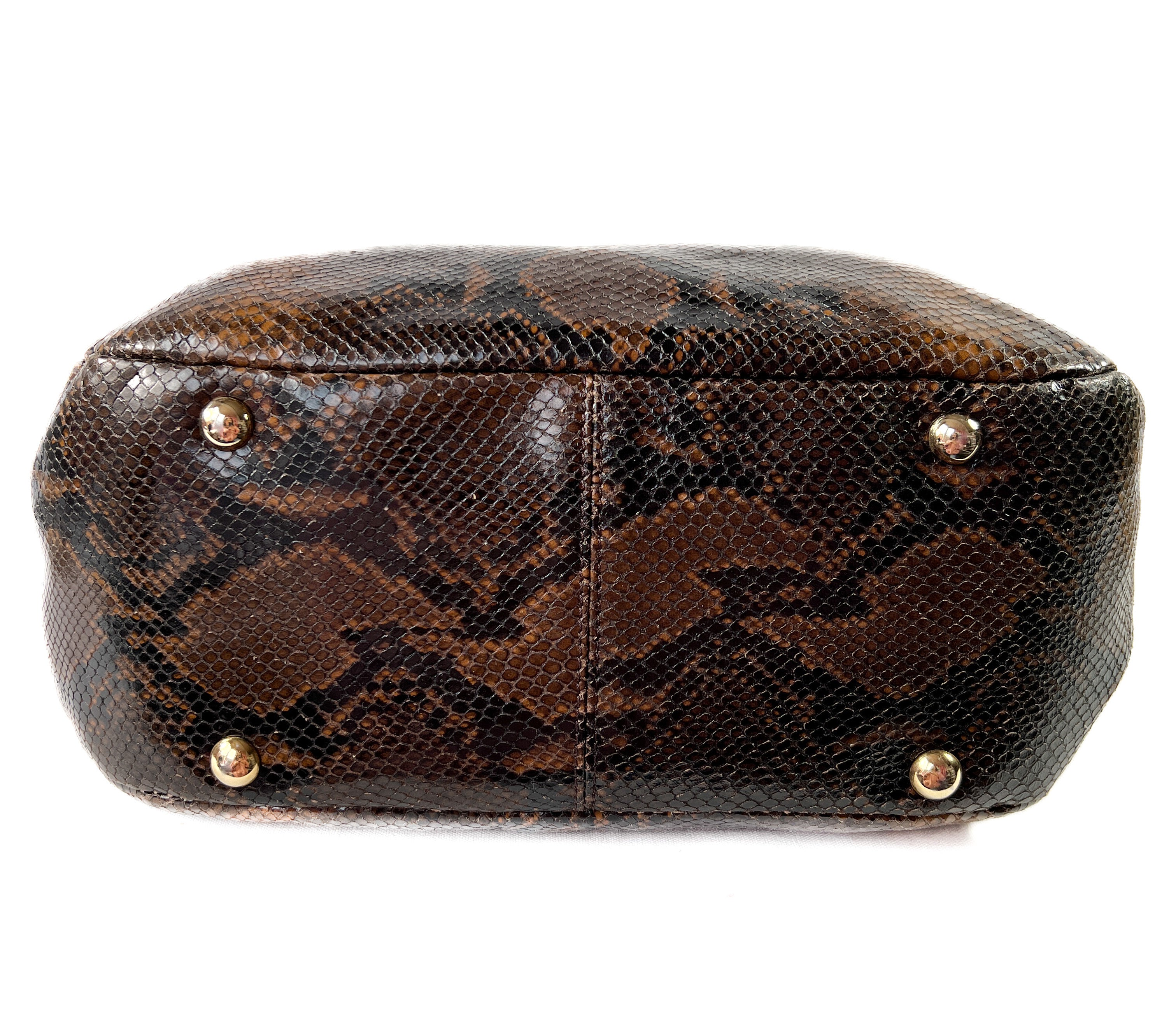 Jimmy Choo brown and black snakeskin tote