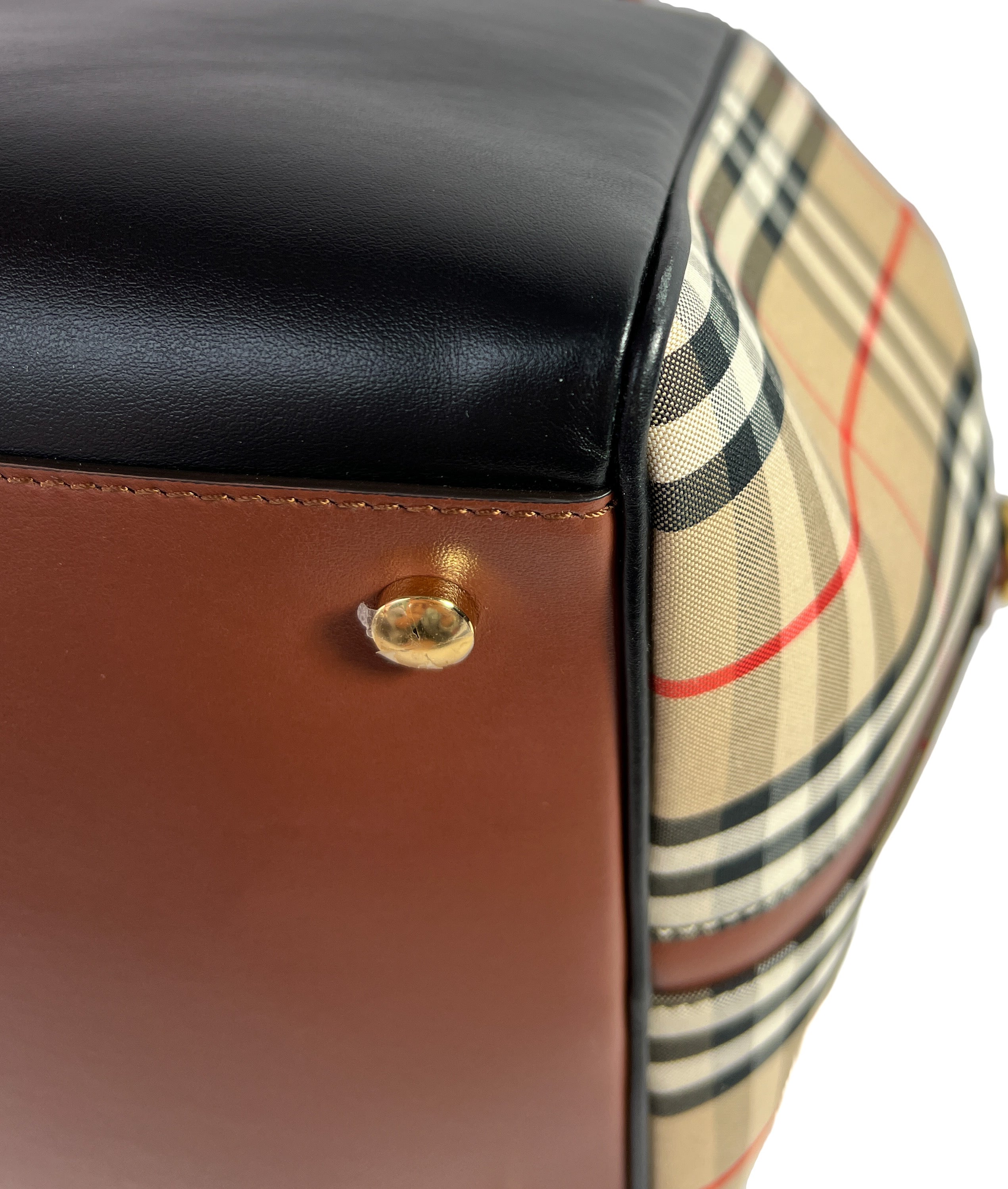 Burberry nova check cube satchel