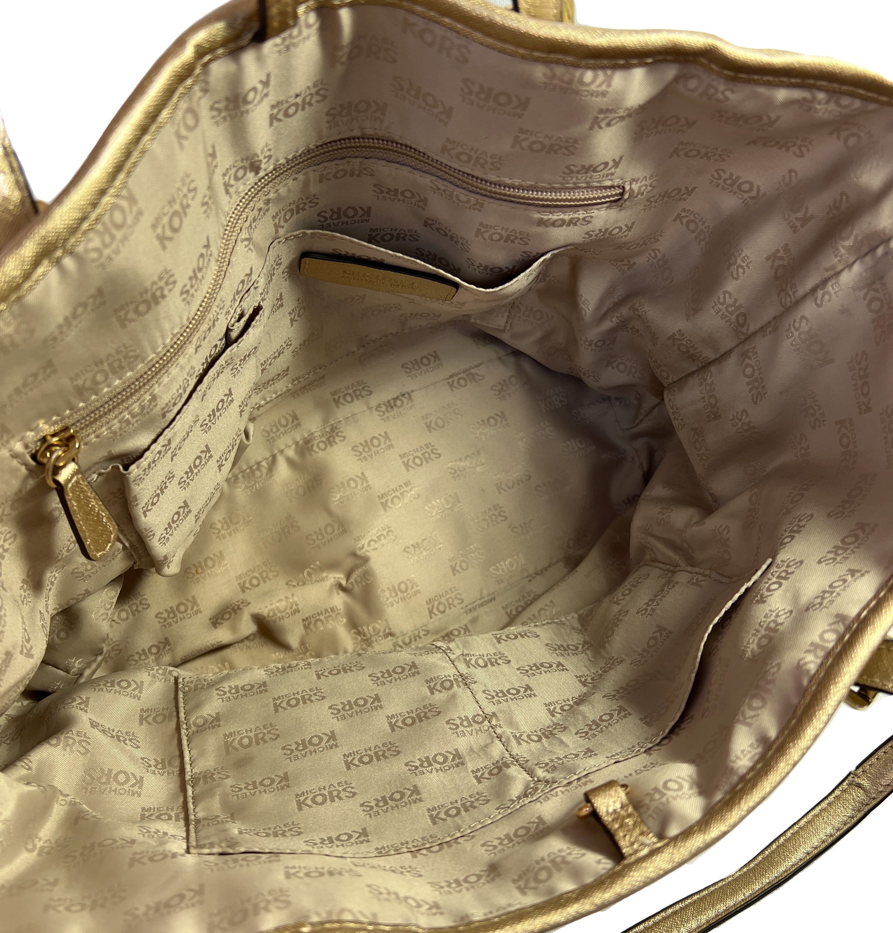 Michael Kors cream signature heart tote