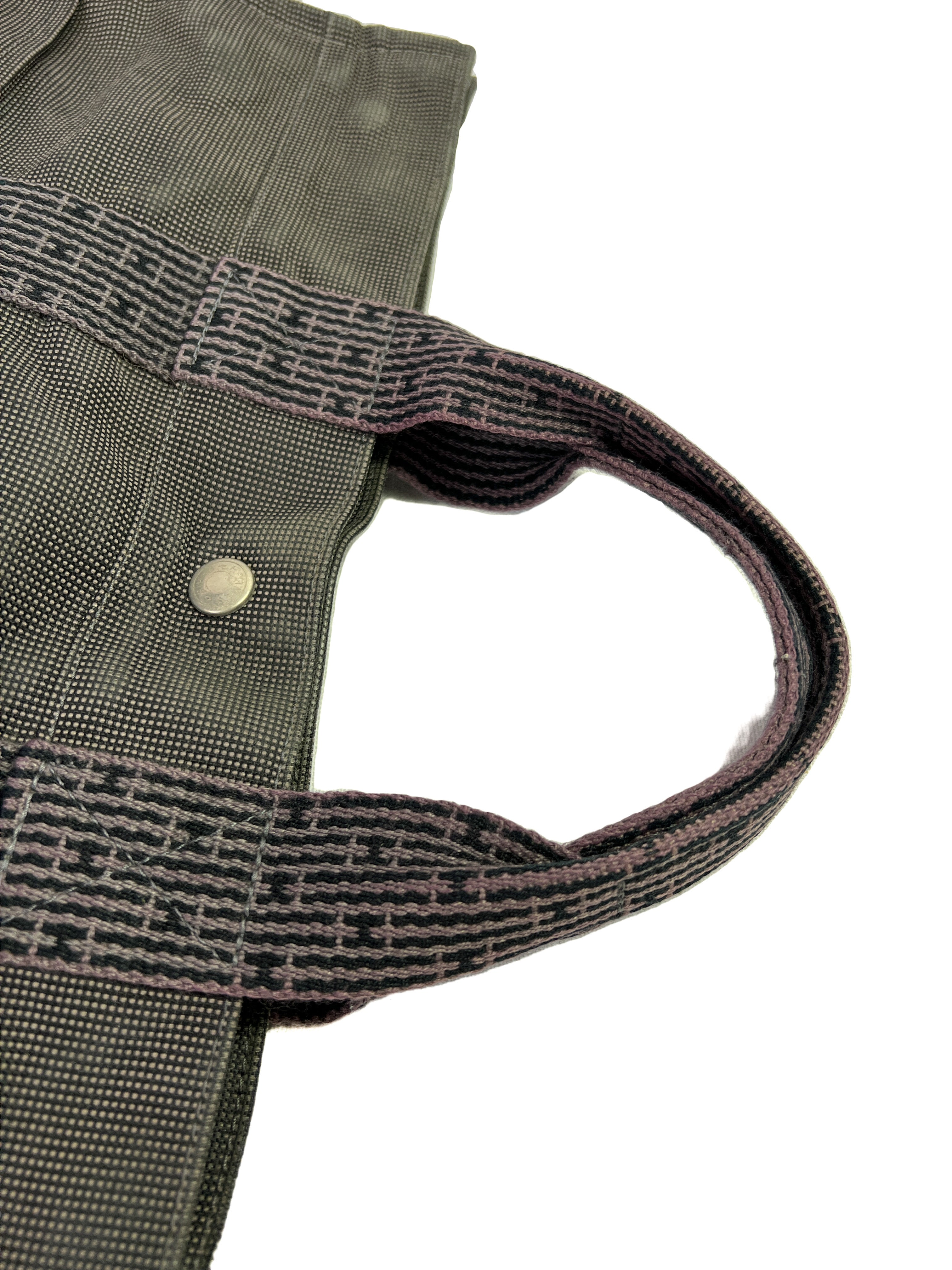 Hermes her line MM gray canvas tote