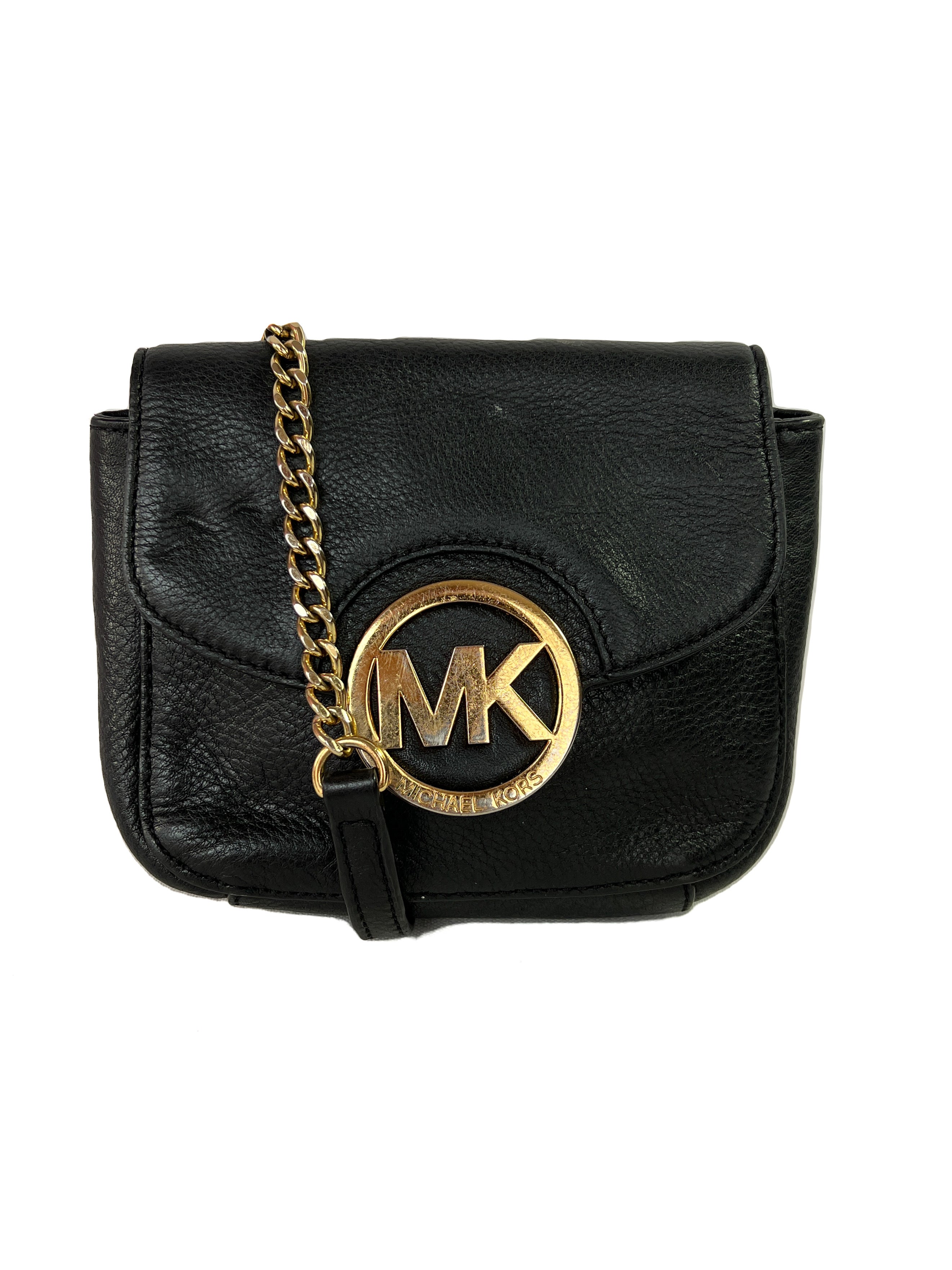 Michael Kors black Fulton leather crossbody