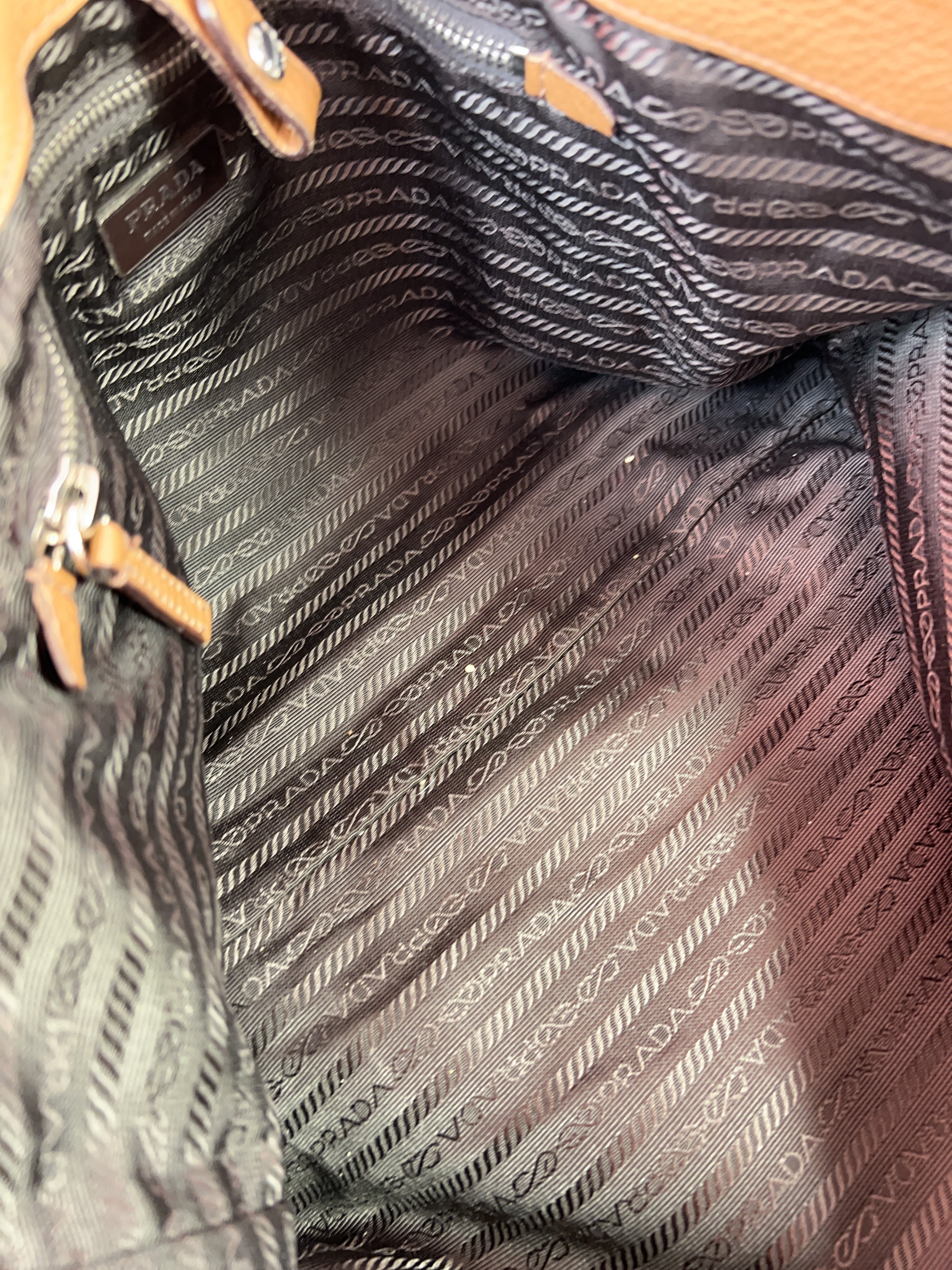 Prada brown leather slouchy tote