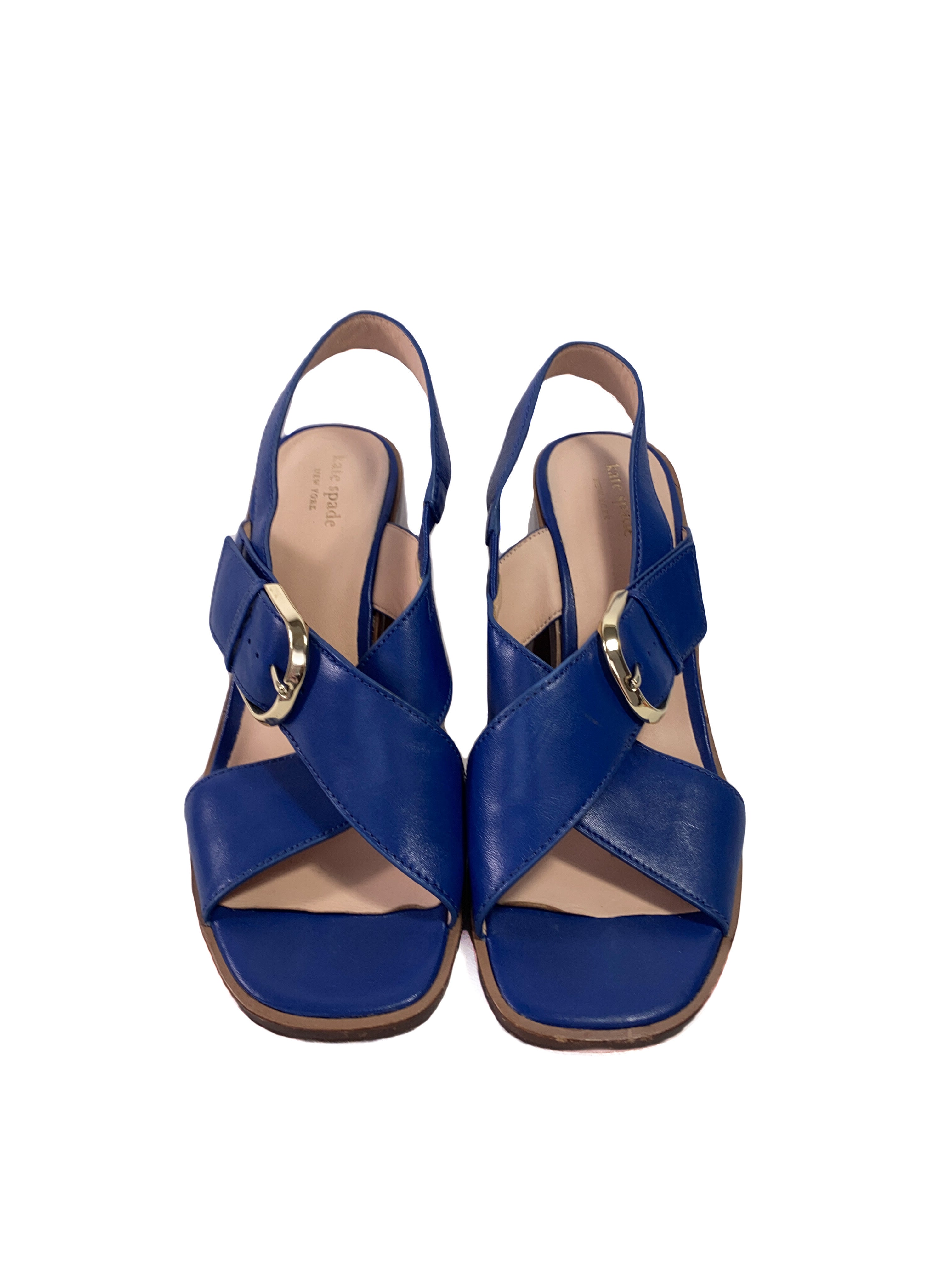 Kate Spade blue leather heeled sandals size 10