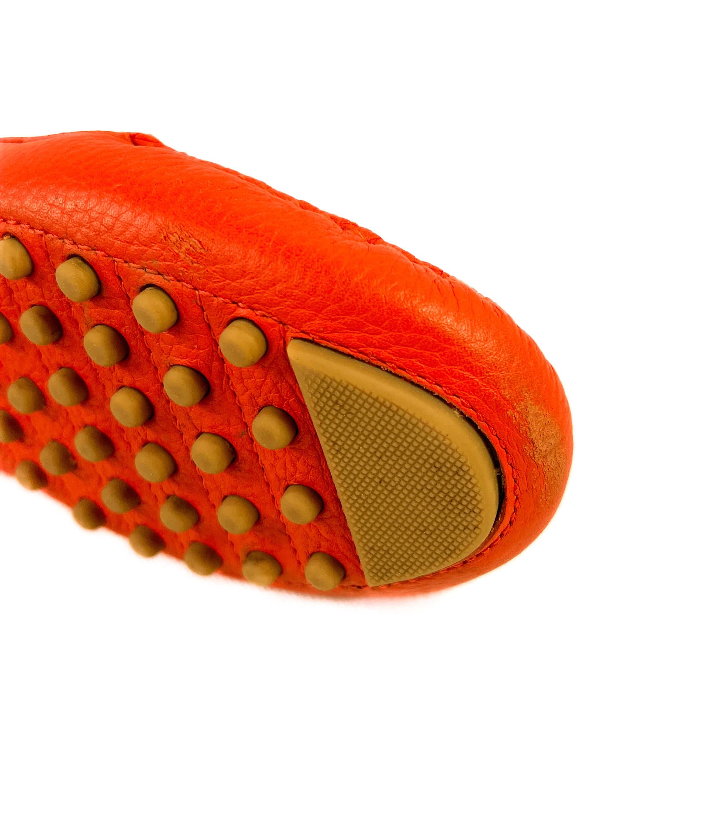 Tory Burch orange leather loafers size 7