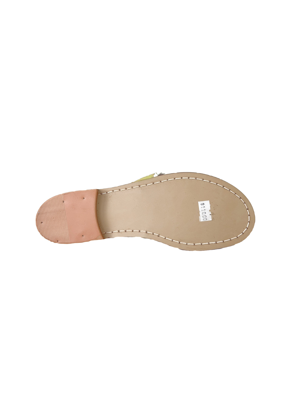 Jack Rogers lime and white leather flip flops size 5 NEW