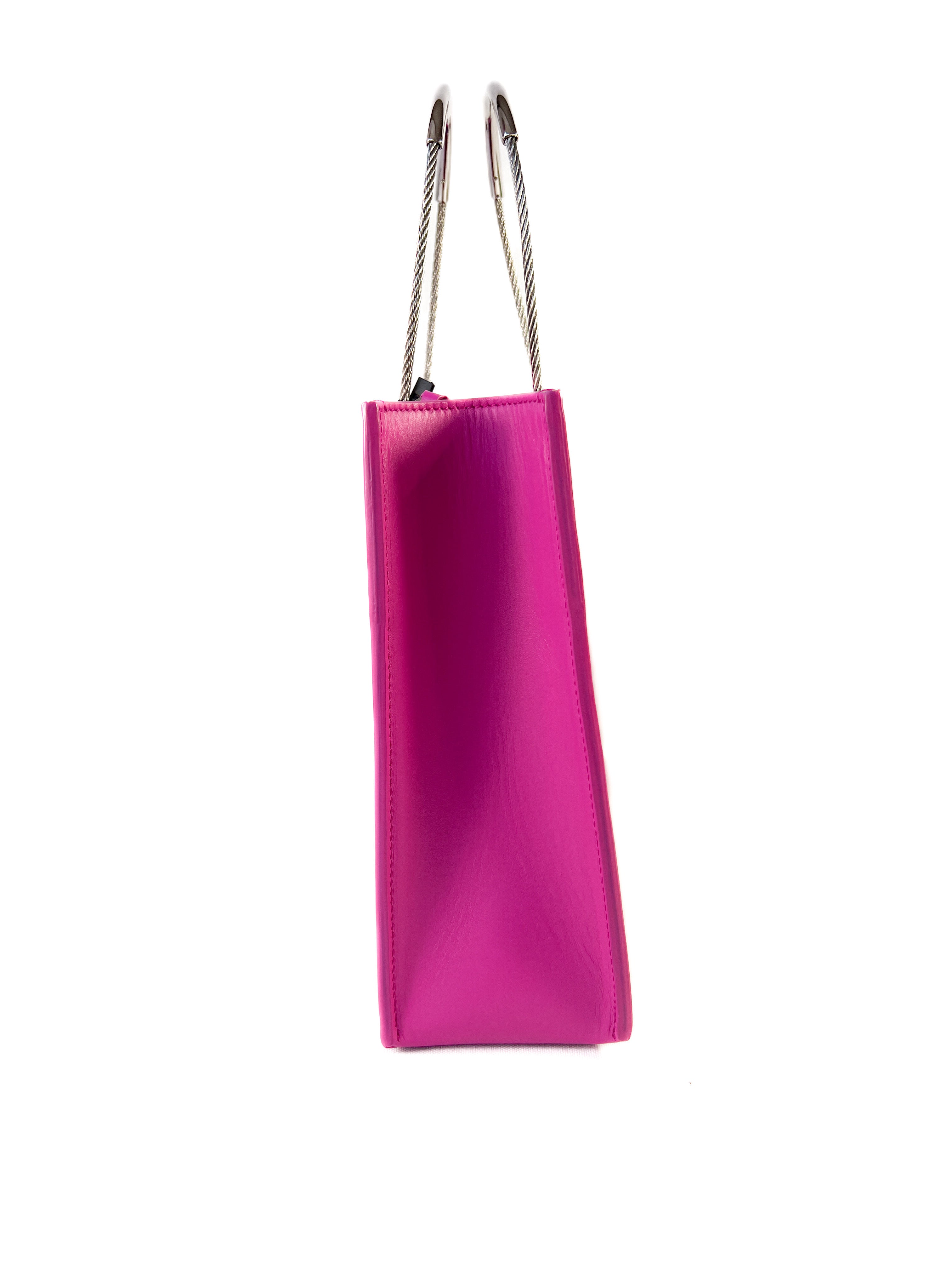 Balenciaga fuchsia leather cable shopper