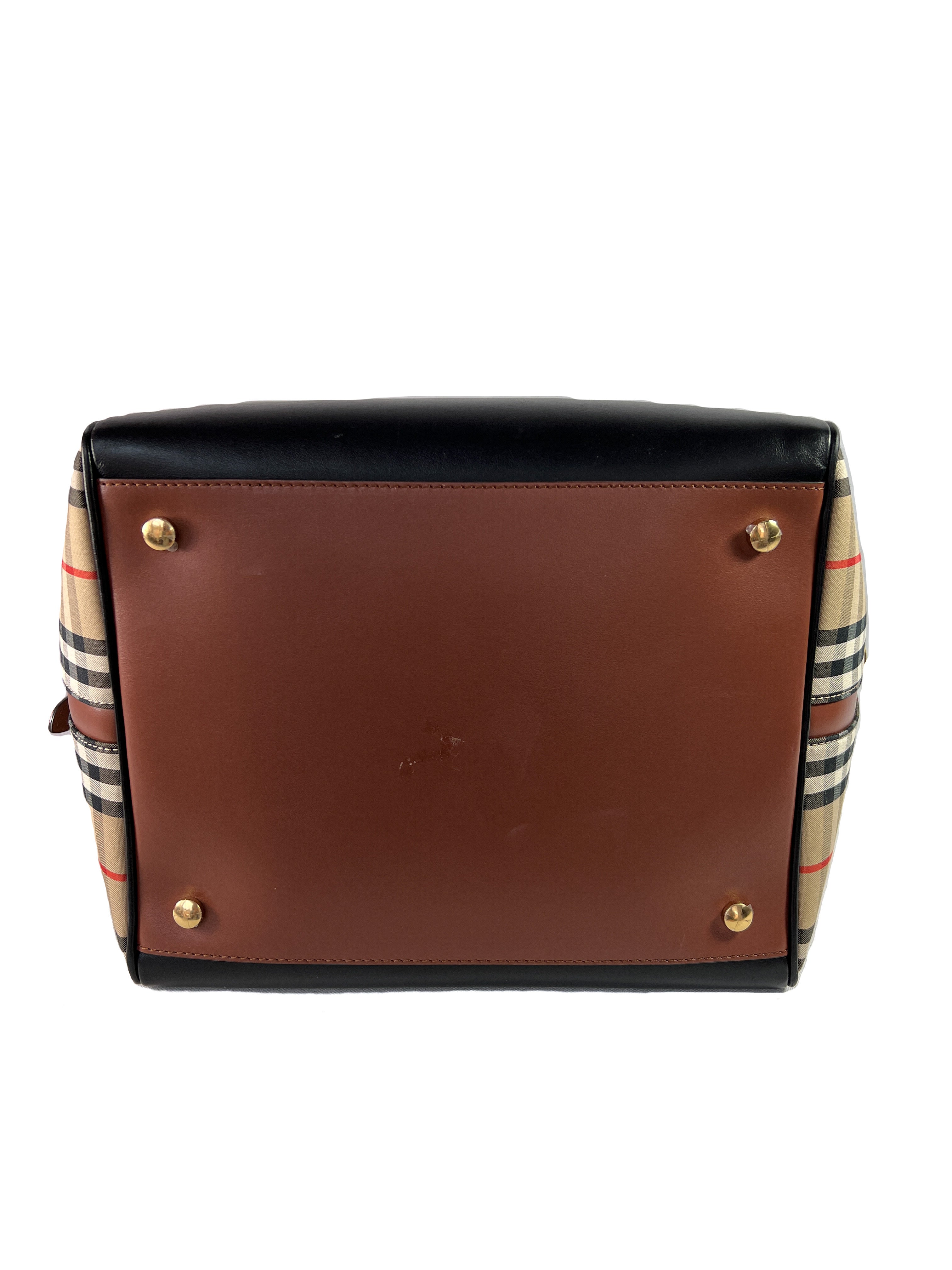 Burberry nova check cube satchel