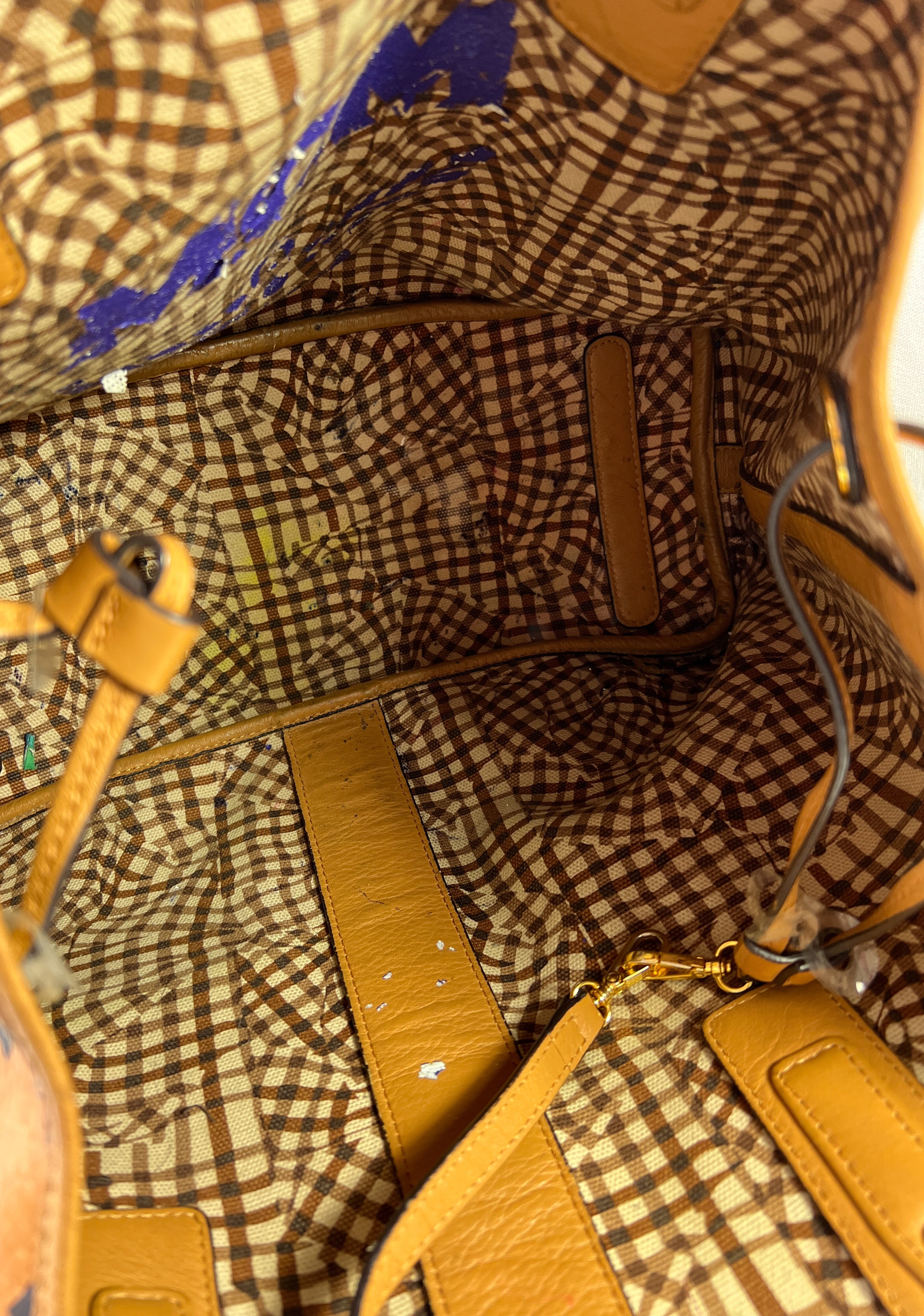 MCM Liz brown visetos reversible tote **as is**