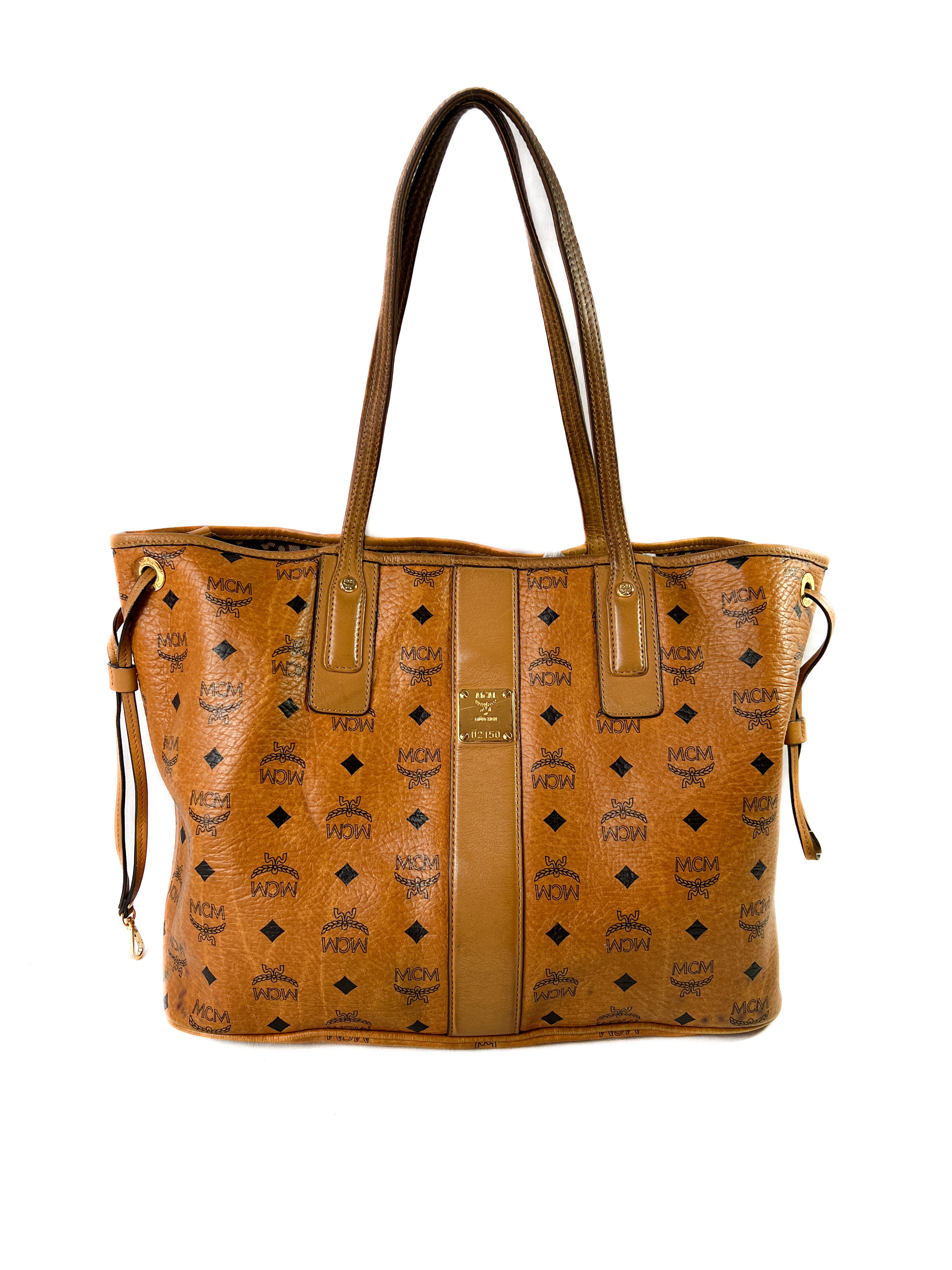 MCM Liz brown visetos reversible tote **as is**