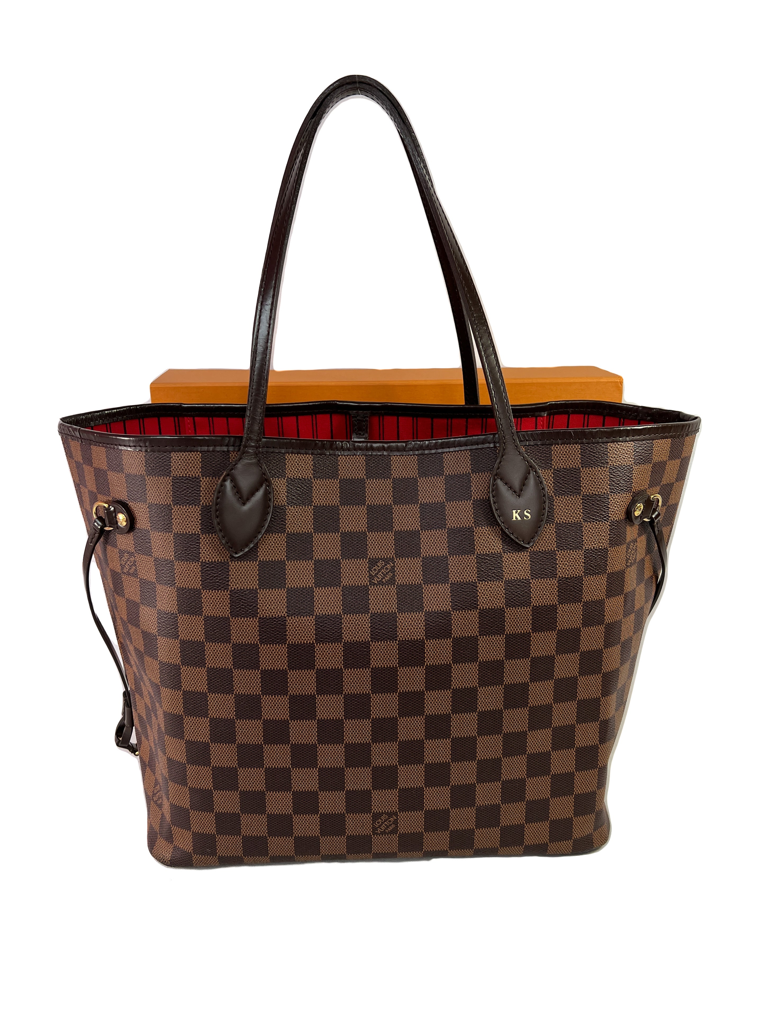 Louis Vuitton Neverfull MM Damier Ebene With Cherry Lining