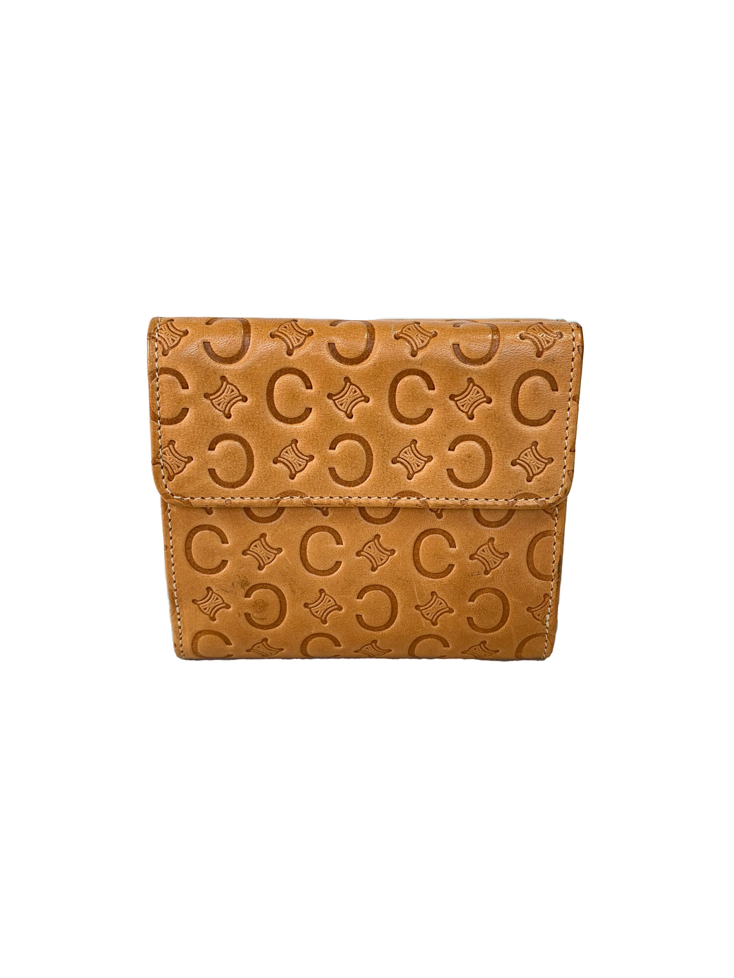 Celine vintage signature C leather wallet