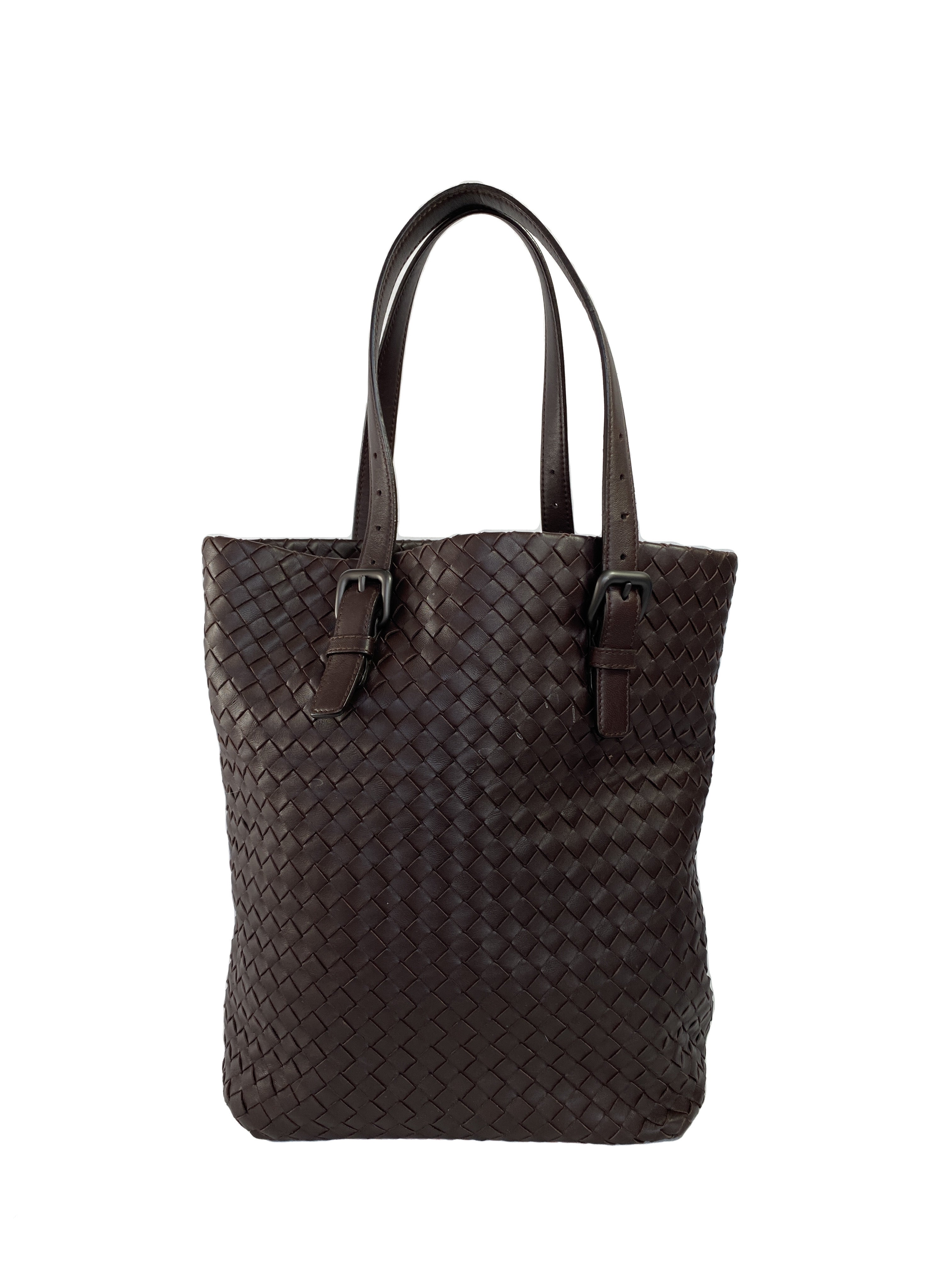 Bottega Veneta brown leather woven tote