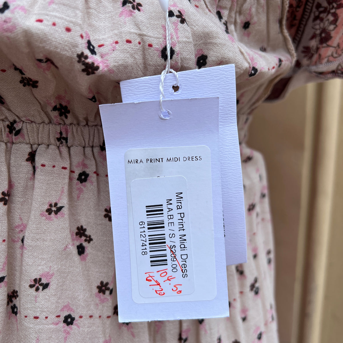 M.A.B.E Mira print midi dress NWT