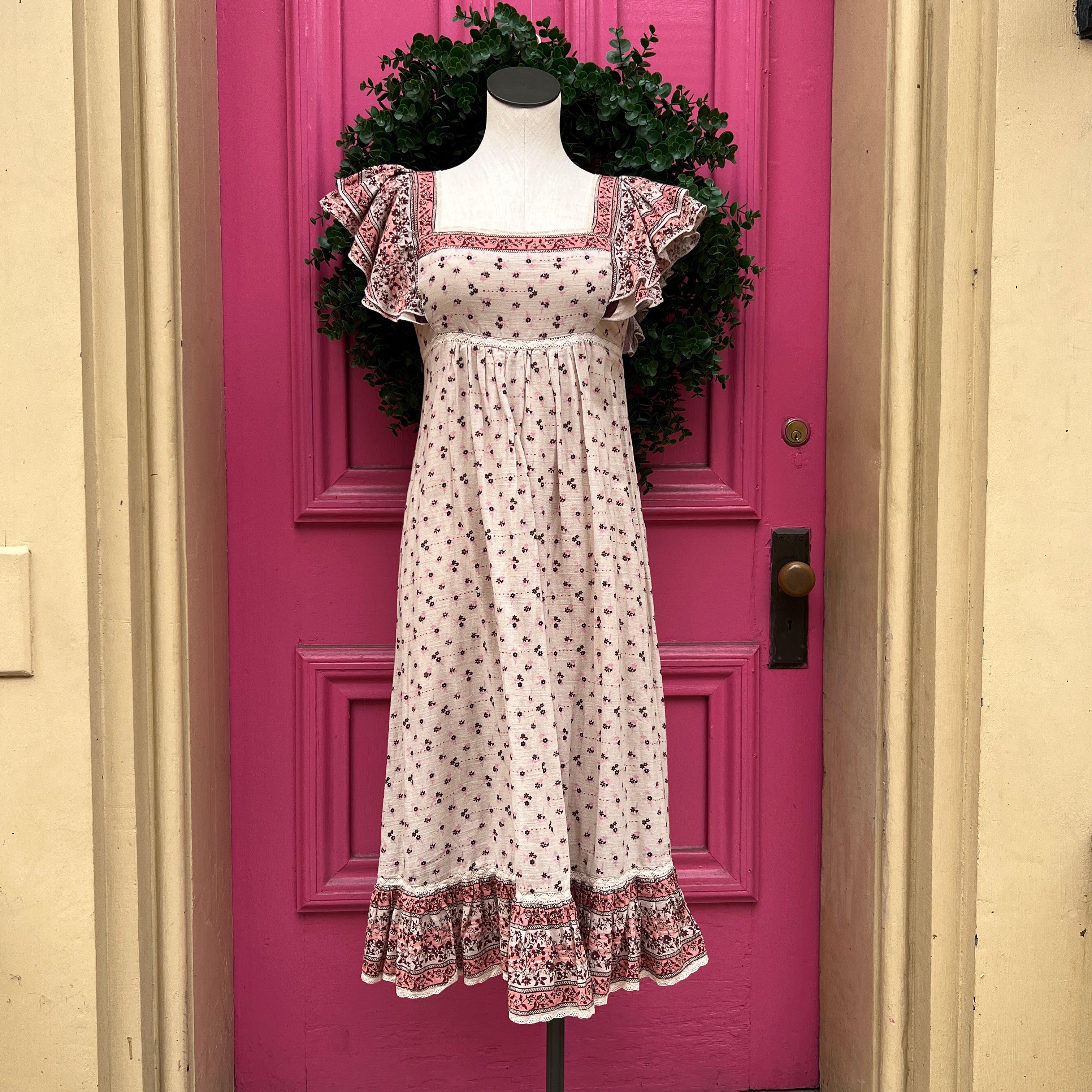 M.A.B.E Mira print midi dress NWT