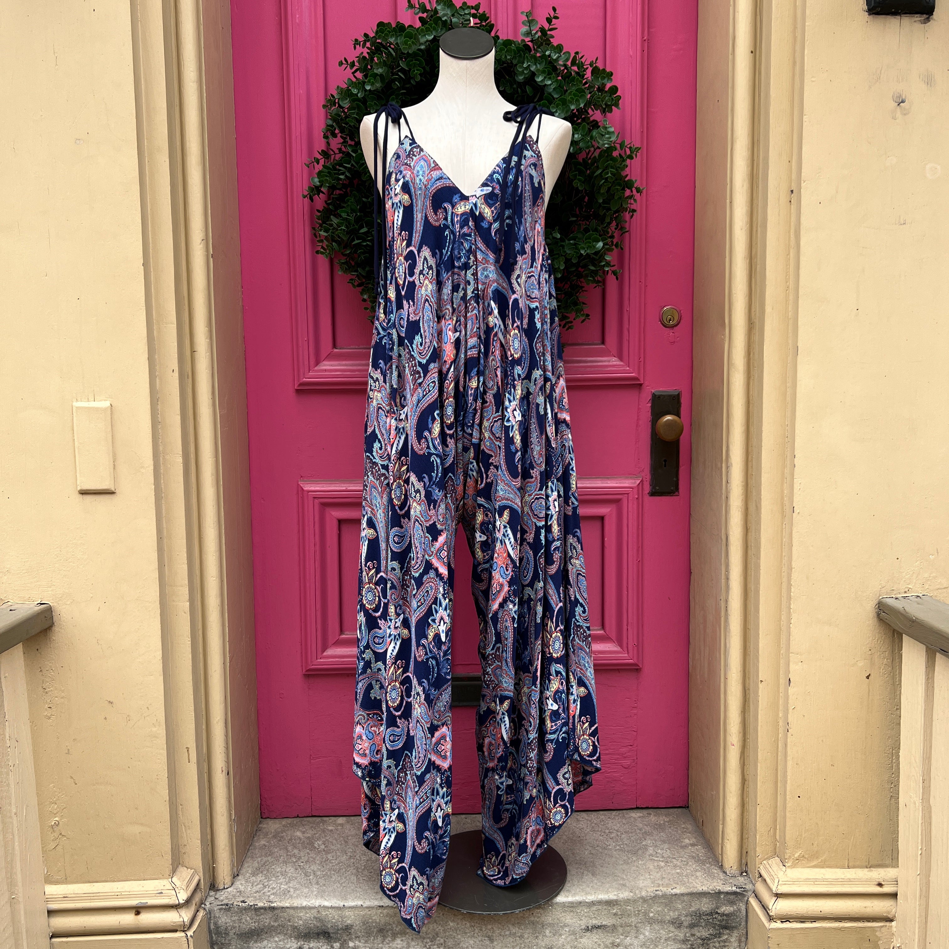 Selga navy multi color jumpsuit one size