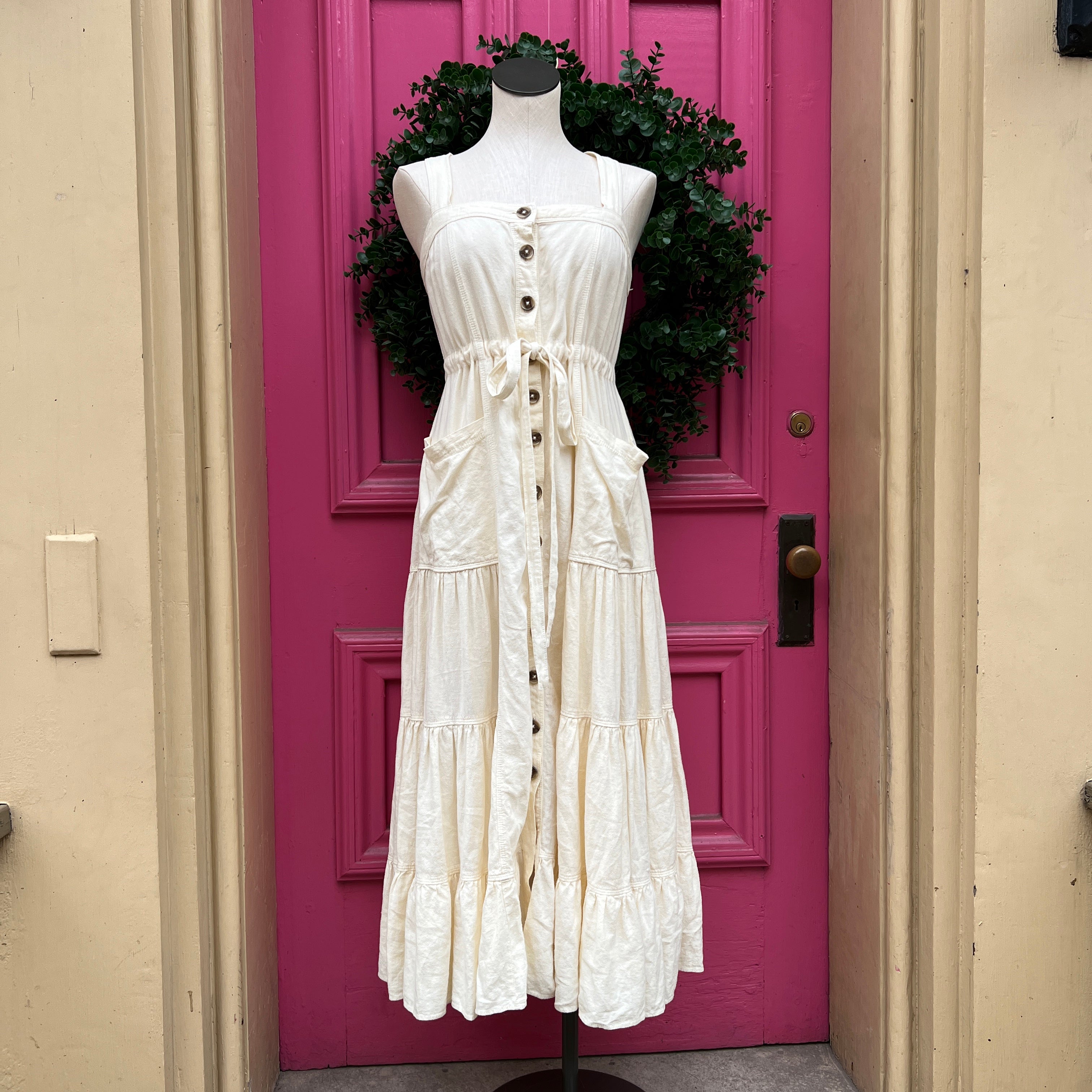 Free People cream tank dress size XS NWT