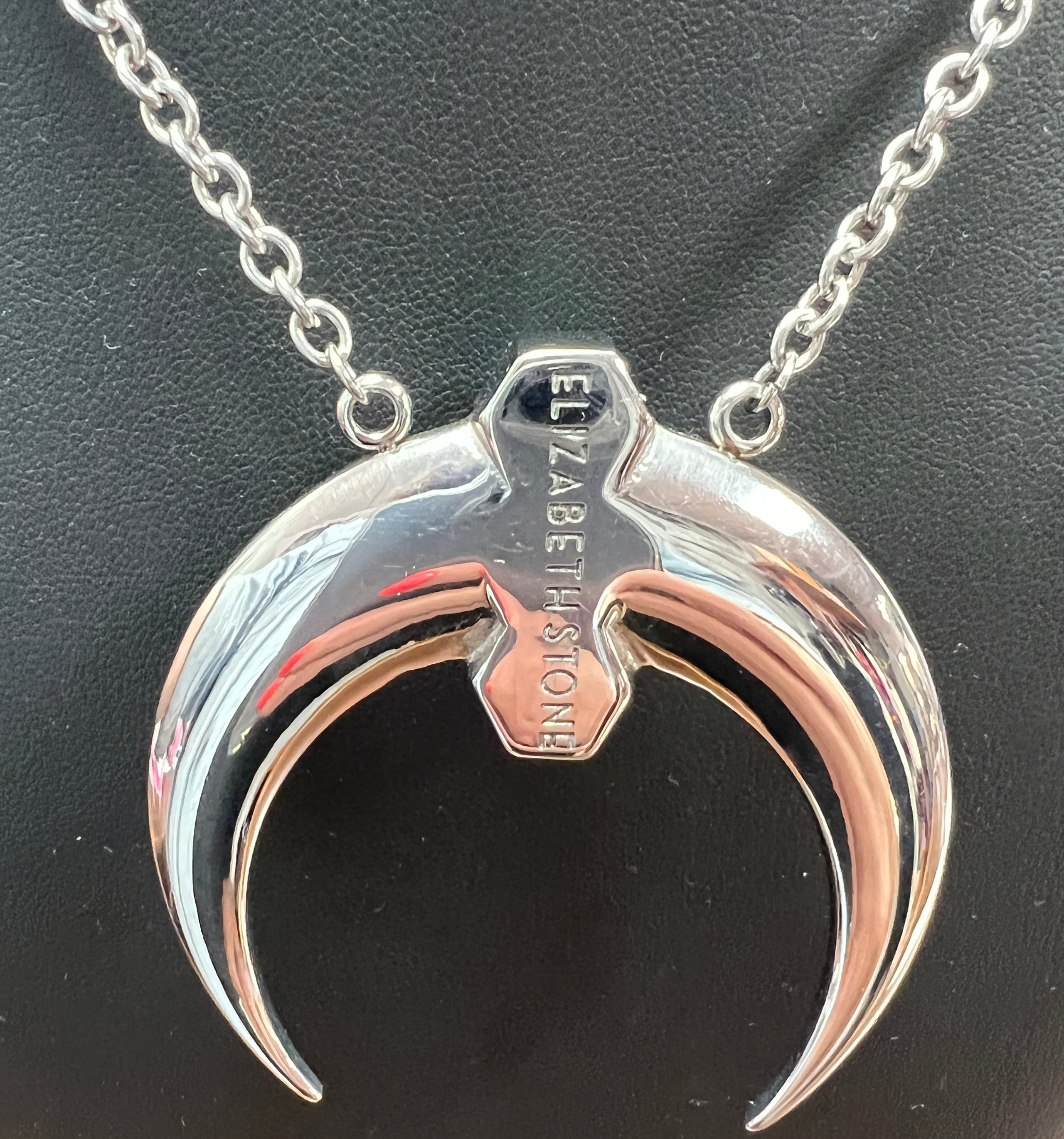 Elizabeth Stone crescent moon turquoise necklace