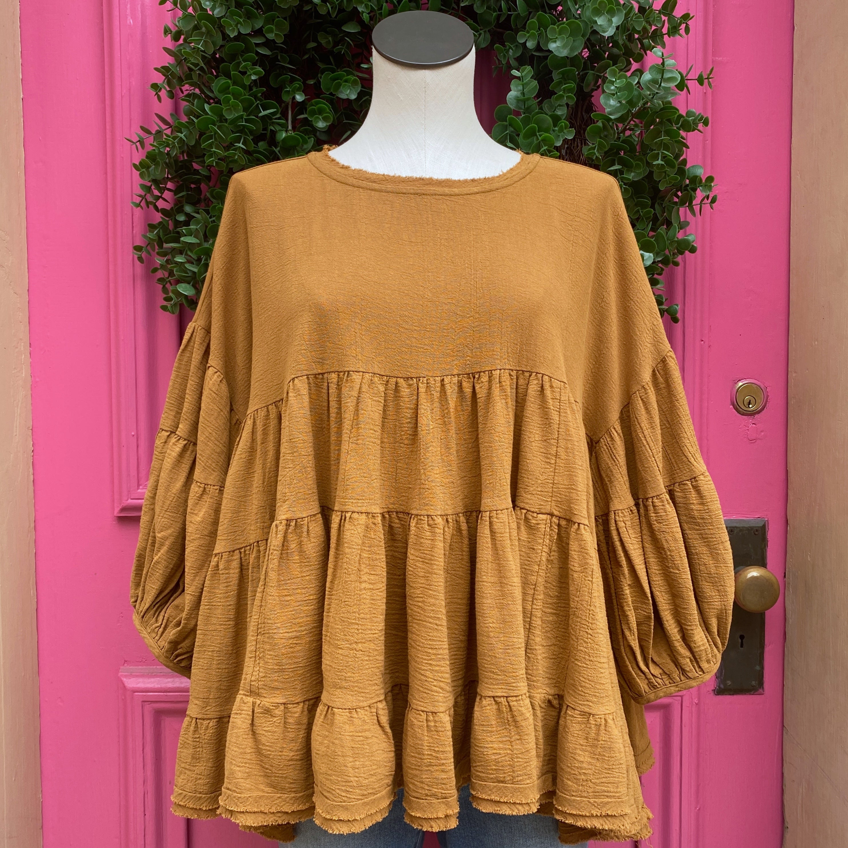 Free People mustard top side XS