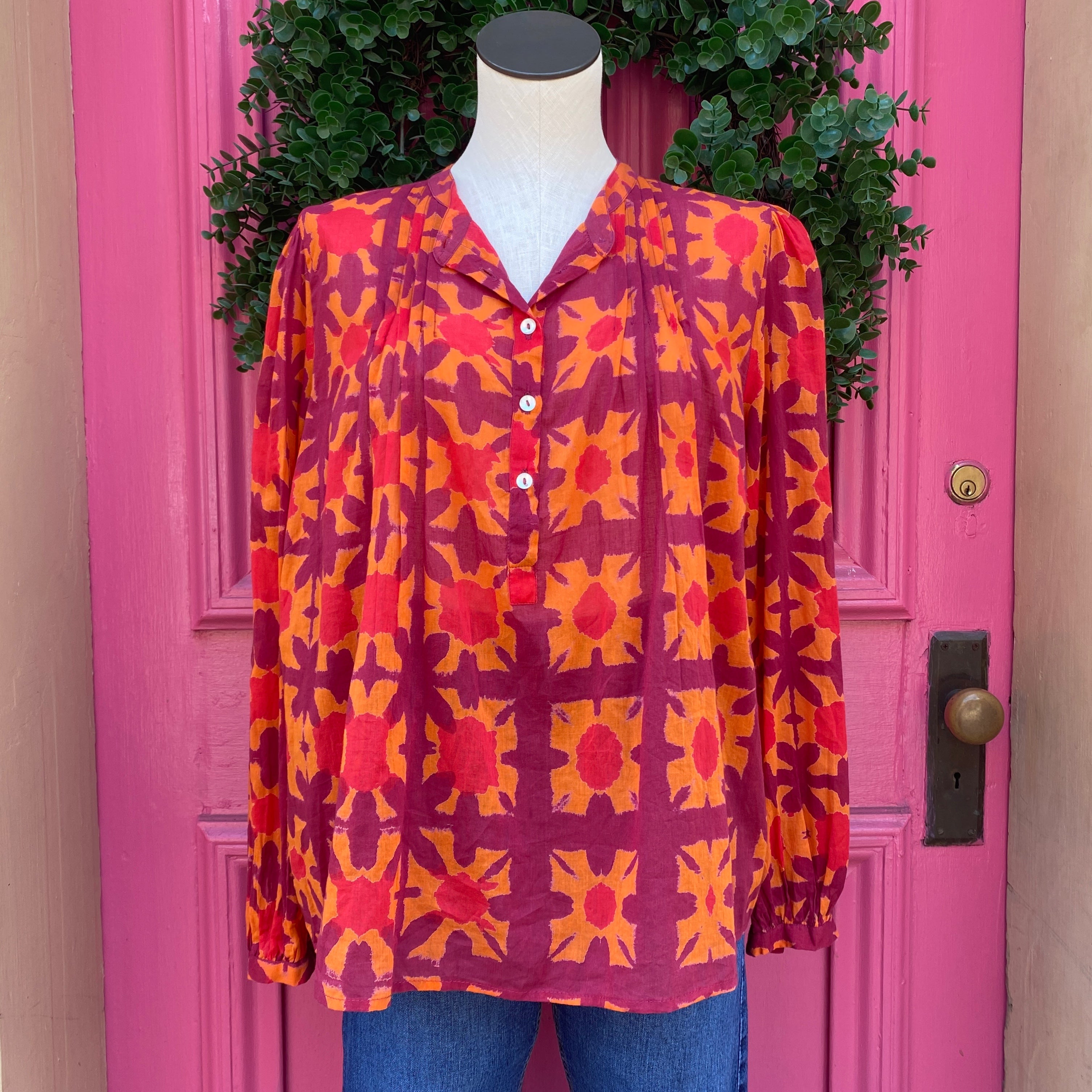 Banjanan orange print Zara top size Medium New With Tags