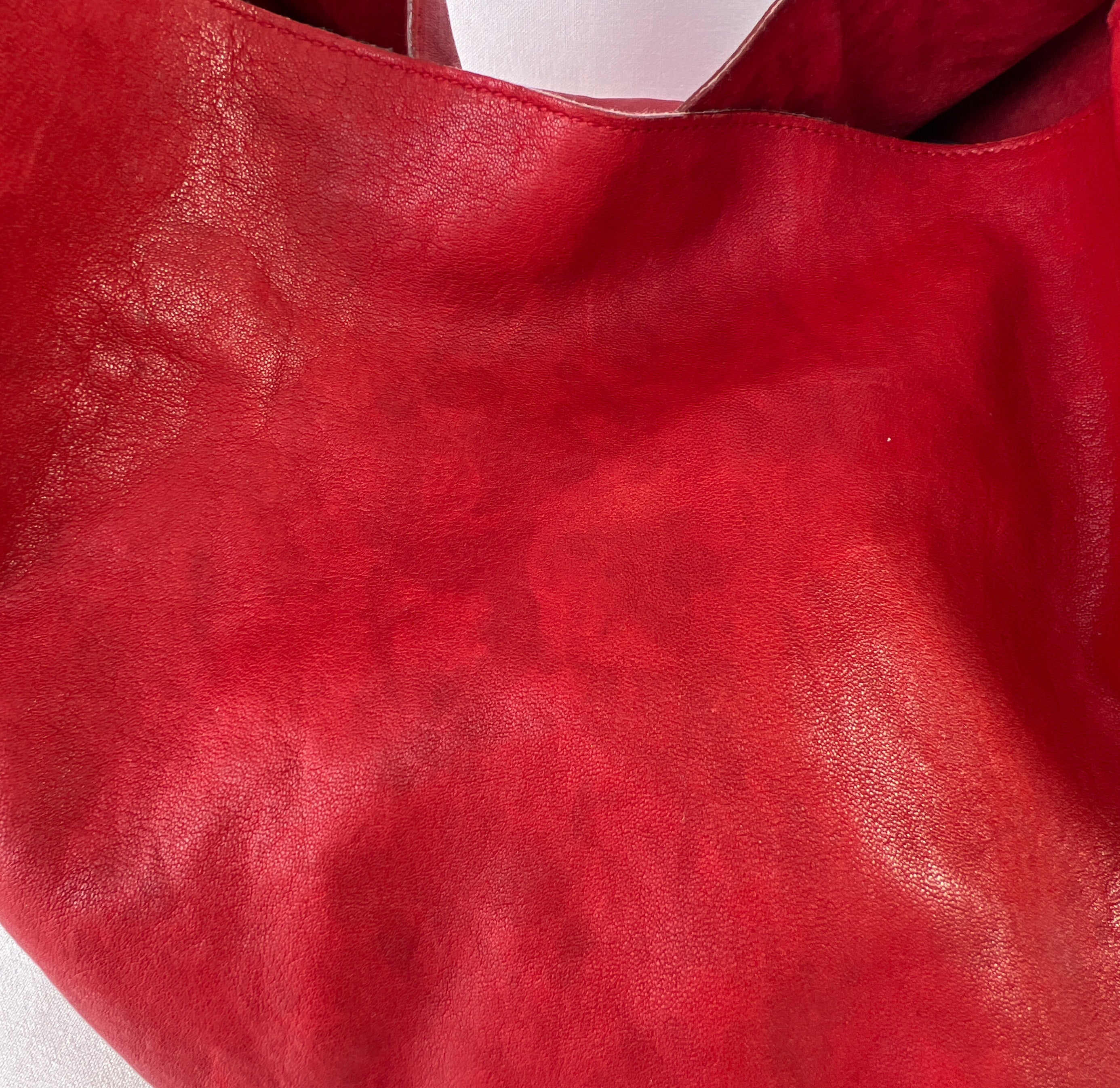 YSL red leather Roady hobo shoulder bag