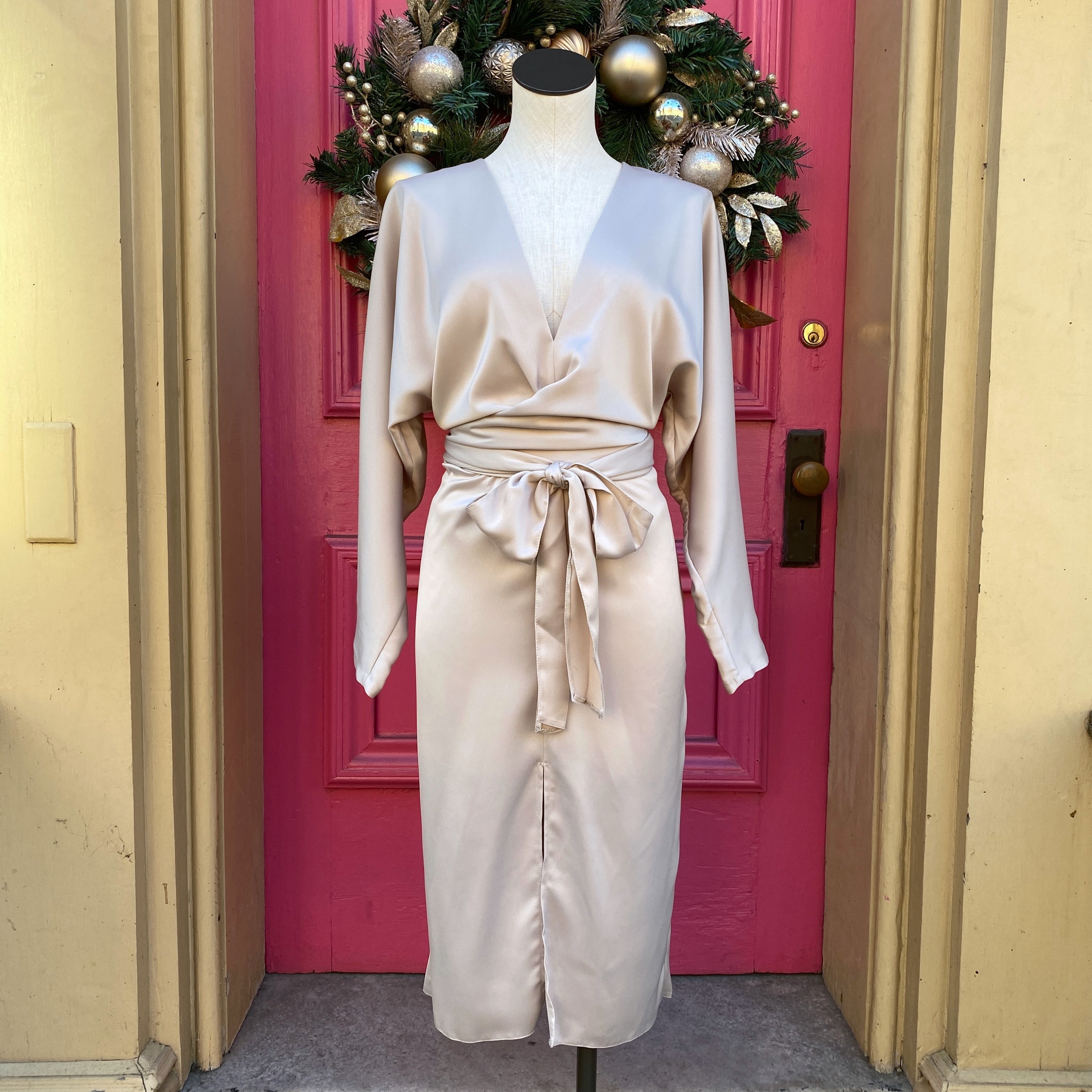 asos beige dress size 8