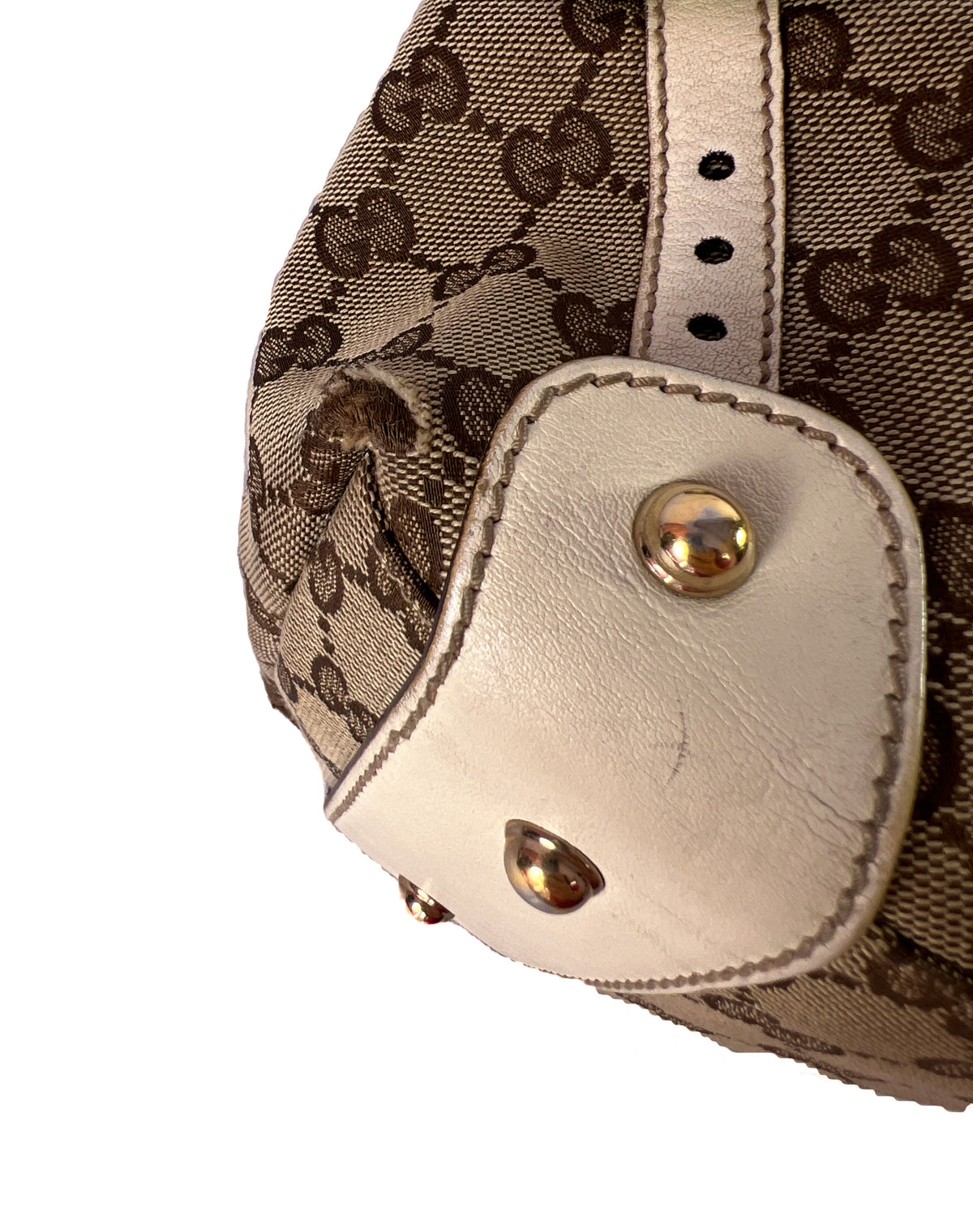 Gucci white and brown small Pelham hobo shoulder bag - My Girlfriend's Wardrobe LLC