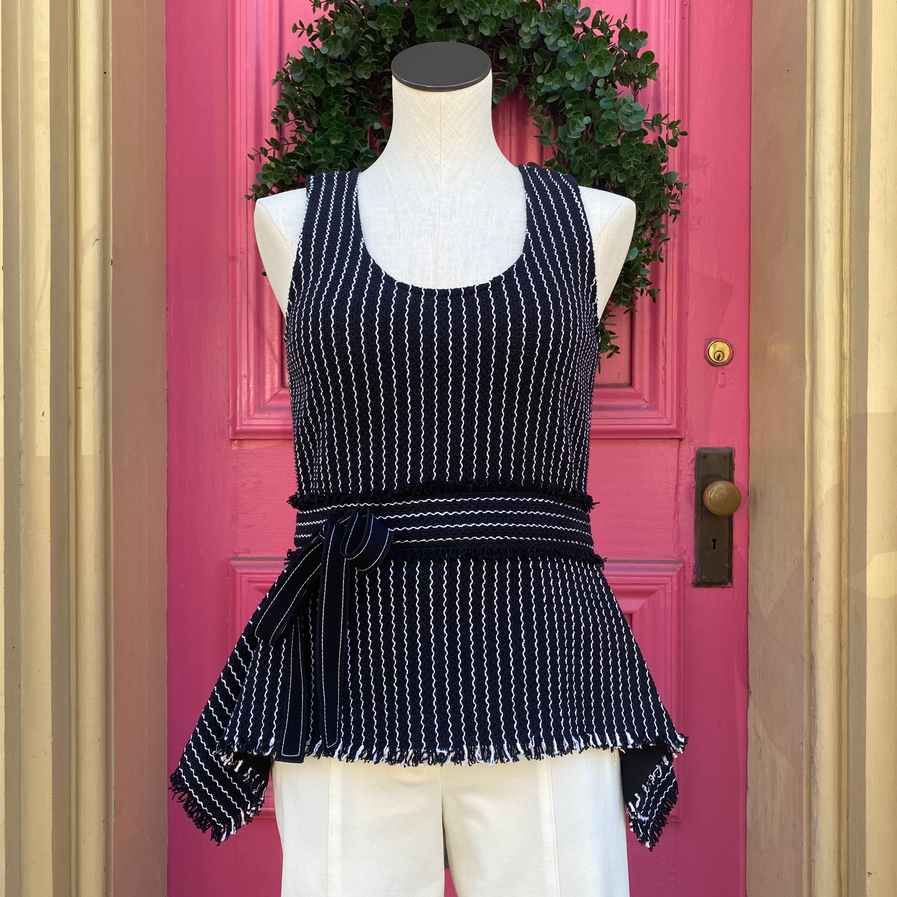 Derek Lam IO Crosby black white knit tank size 4 New With Tags