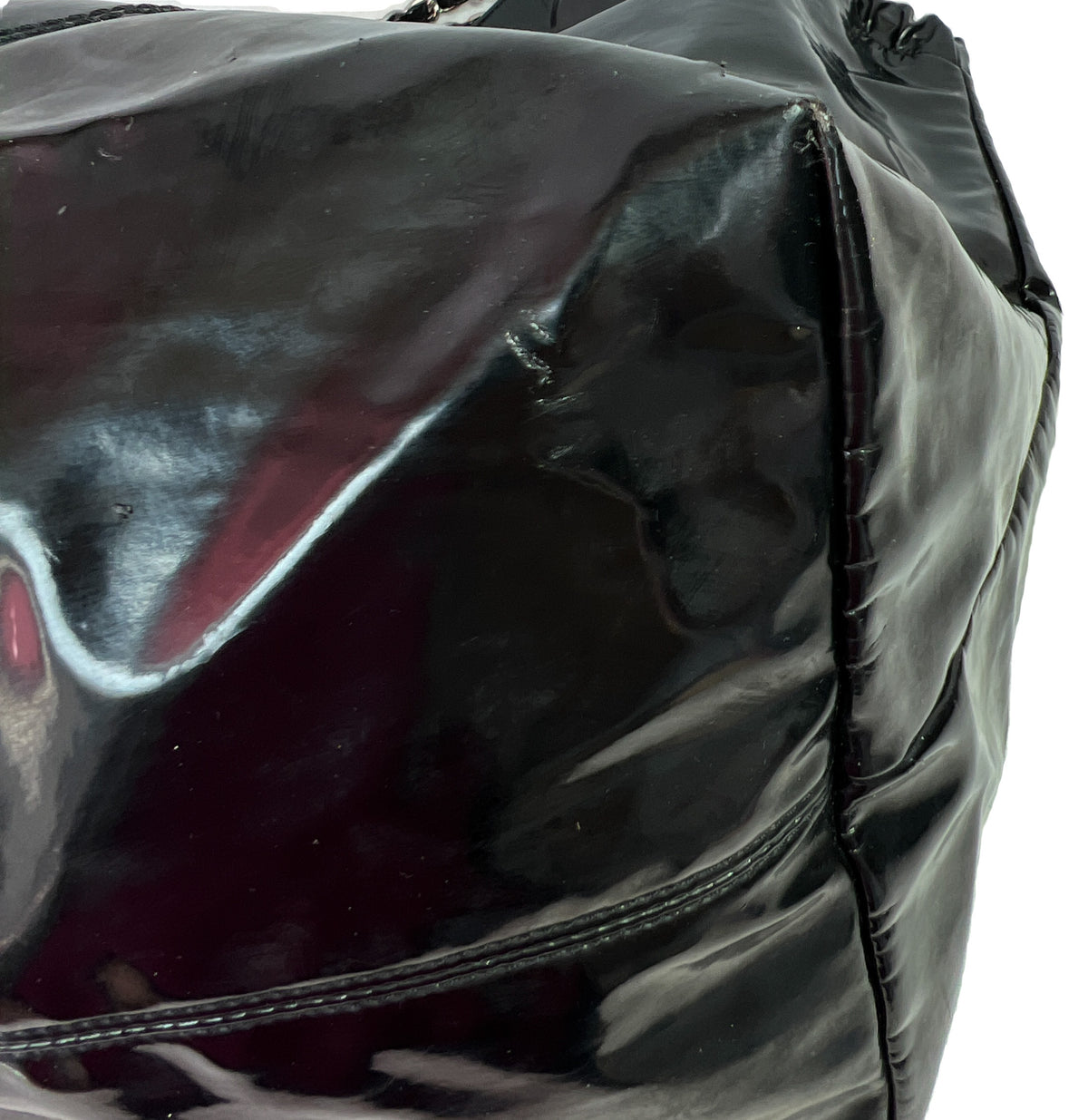 Chanel black patent leather coco Cabas tote AS IS