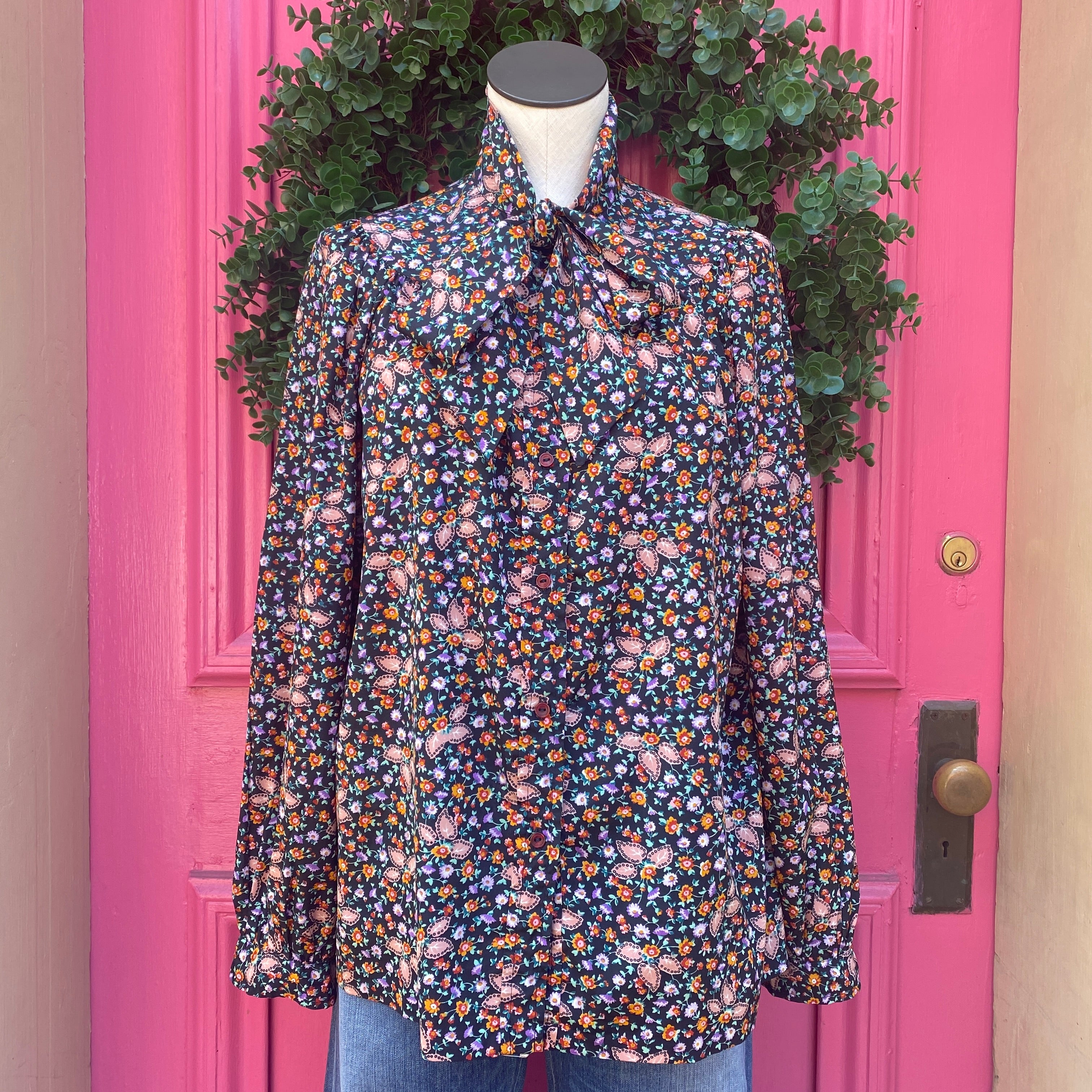 Oscar de la Renta vintage floral button up size 16