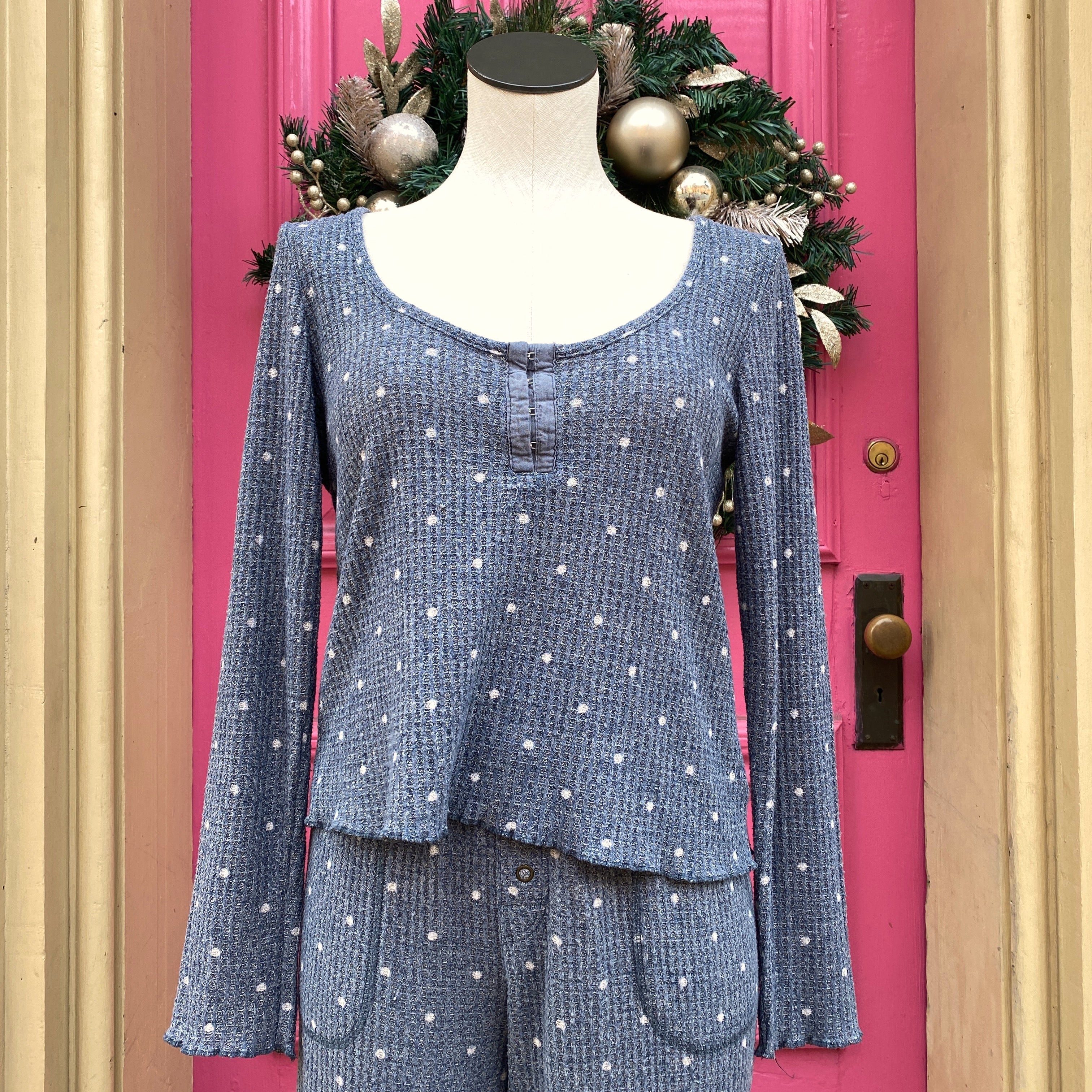 Z Supply blue polka dot lounge set size Medium