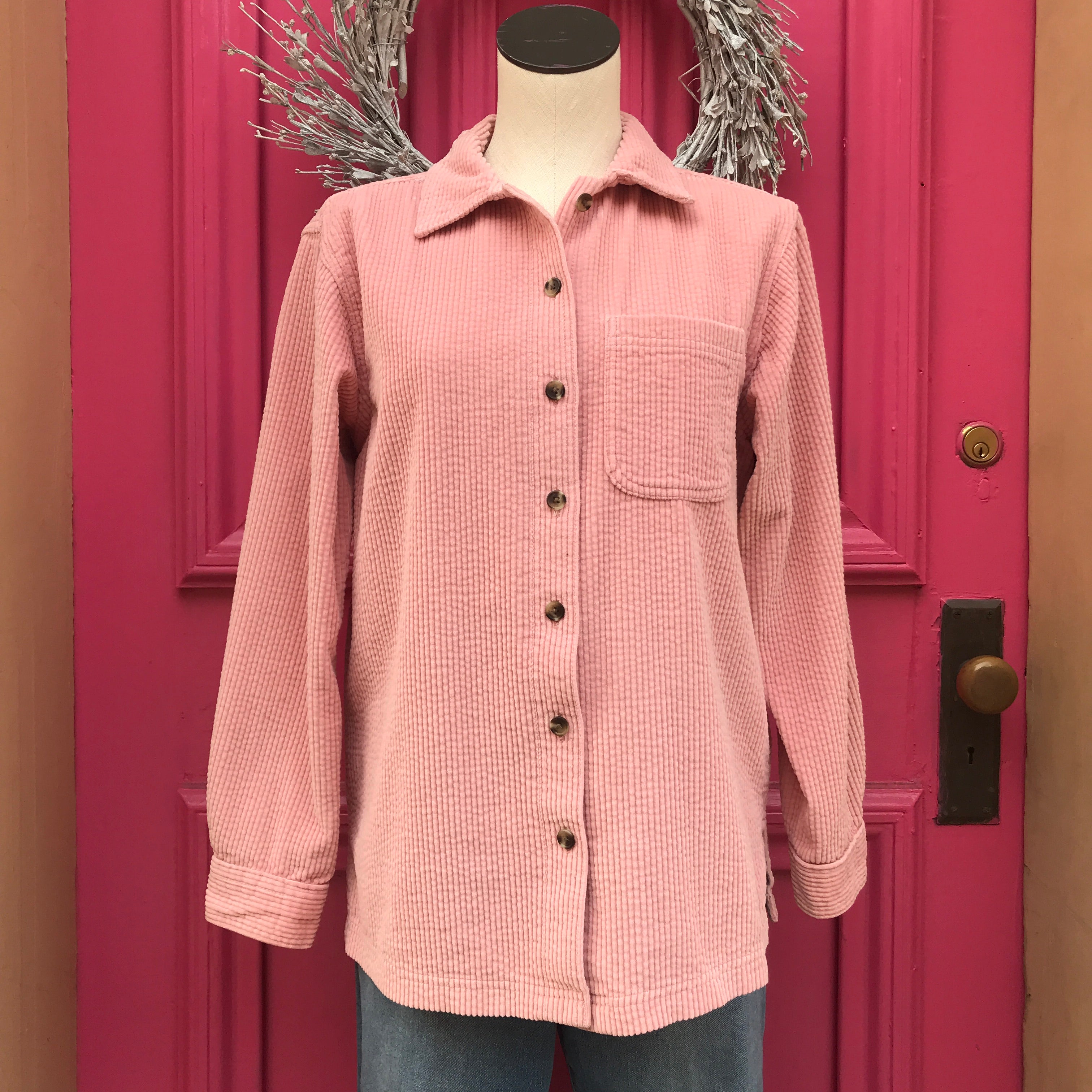 LL Bean pink corduroy button up size XS