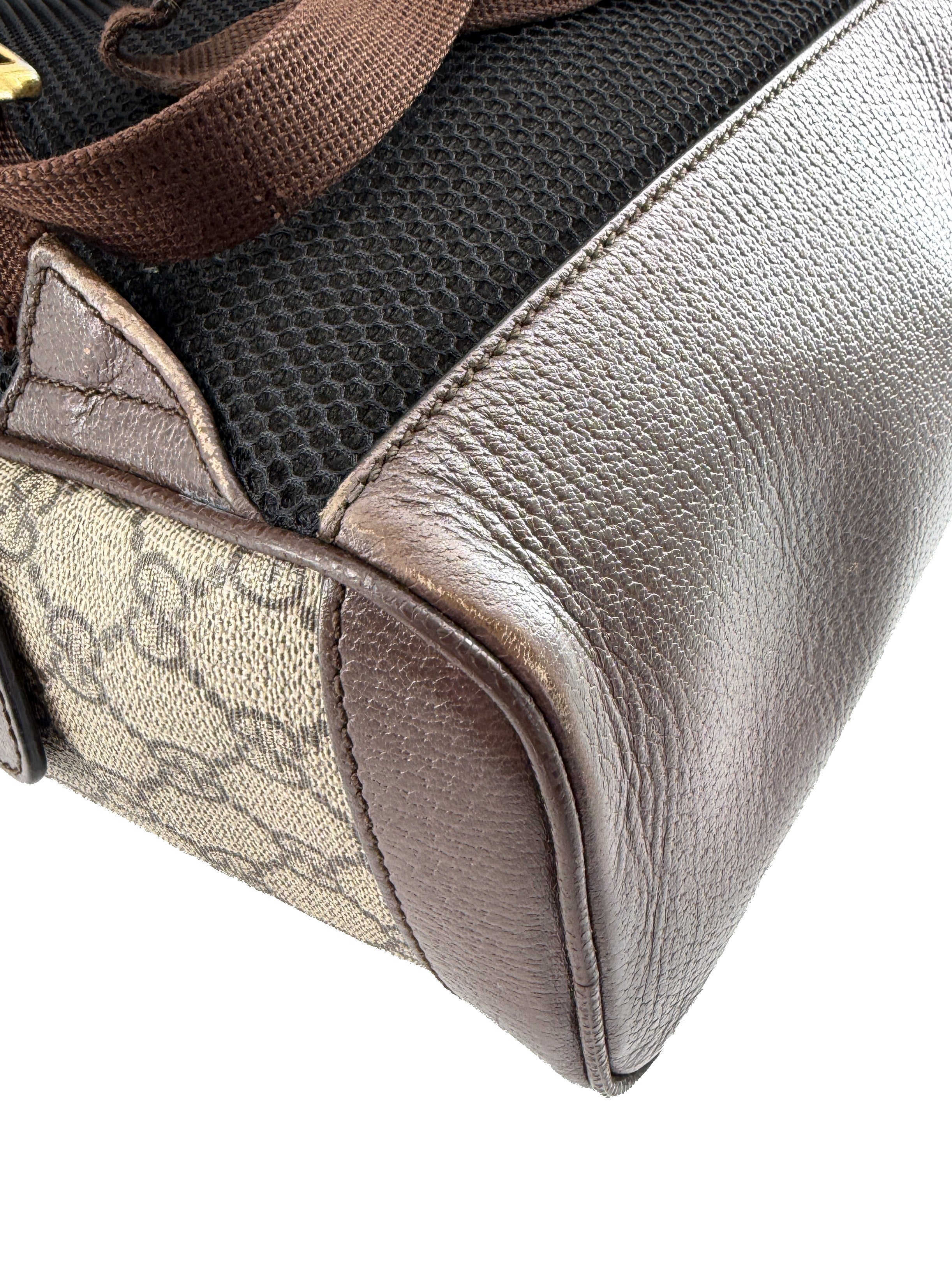 Gucci GG Supreme Monogram Calfskin Web Small Ophidia Day Backpack 547965 520981 - My Girlfriend's Wardrobe LLC