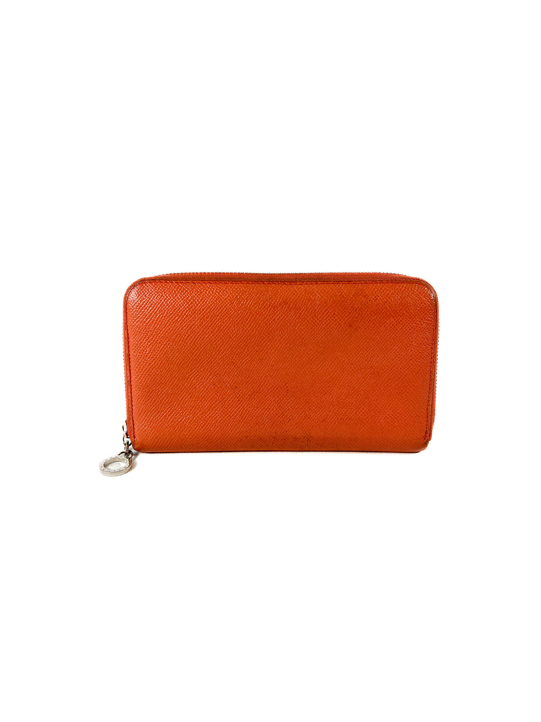 BVGALRI orange leather zip around wallet **as is**