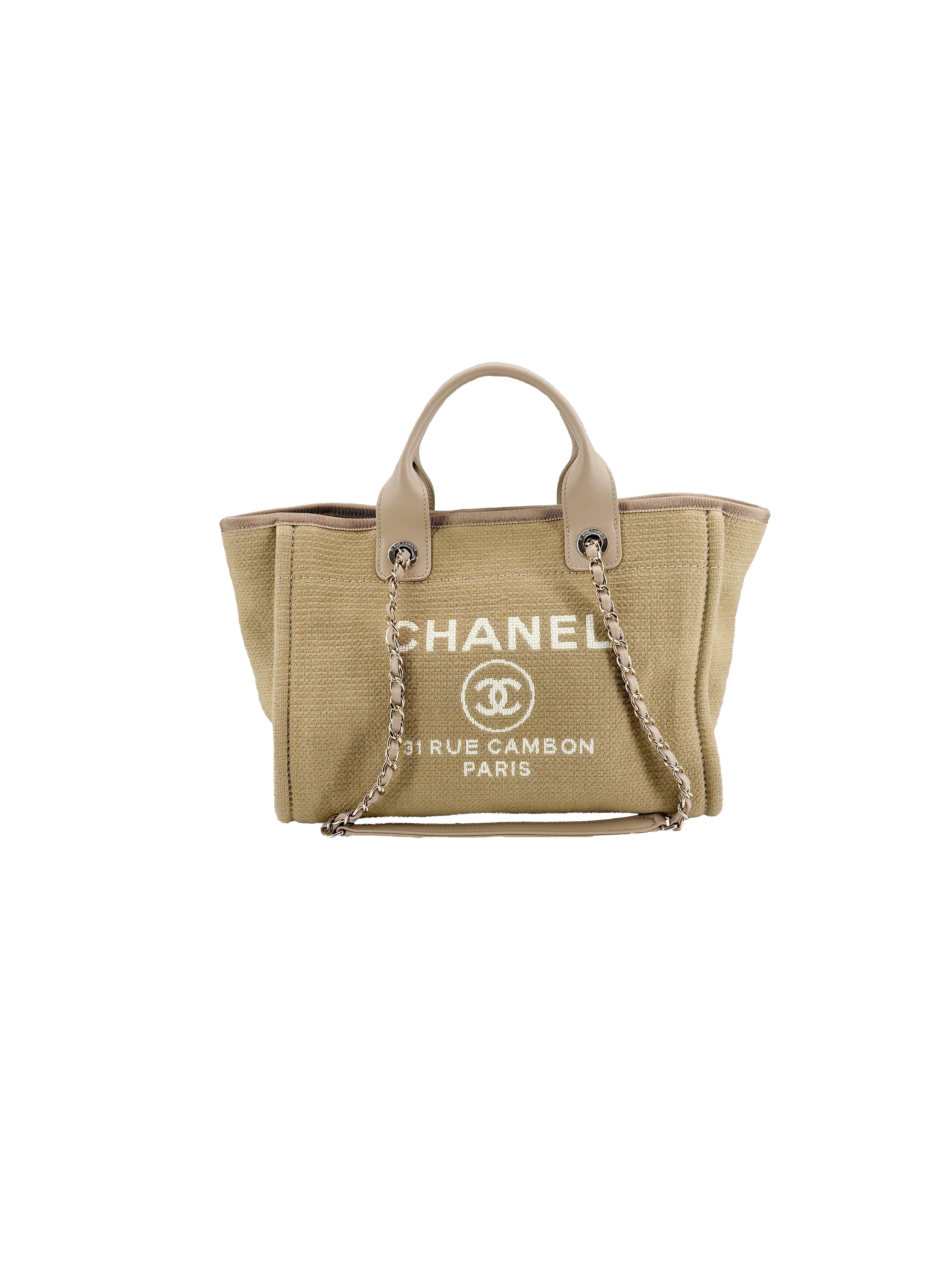 Chanel beige mixed materials small Deauville tote C0TNKH70