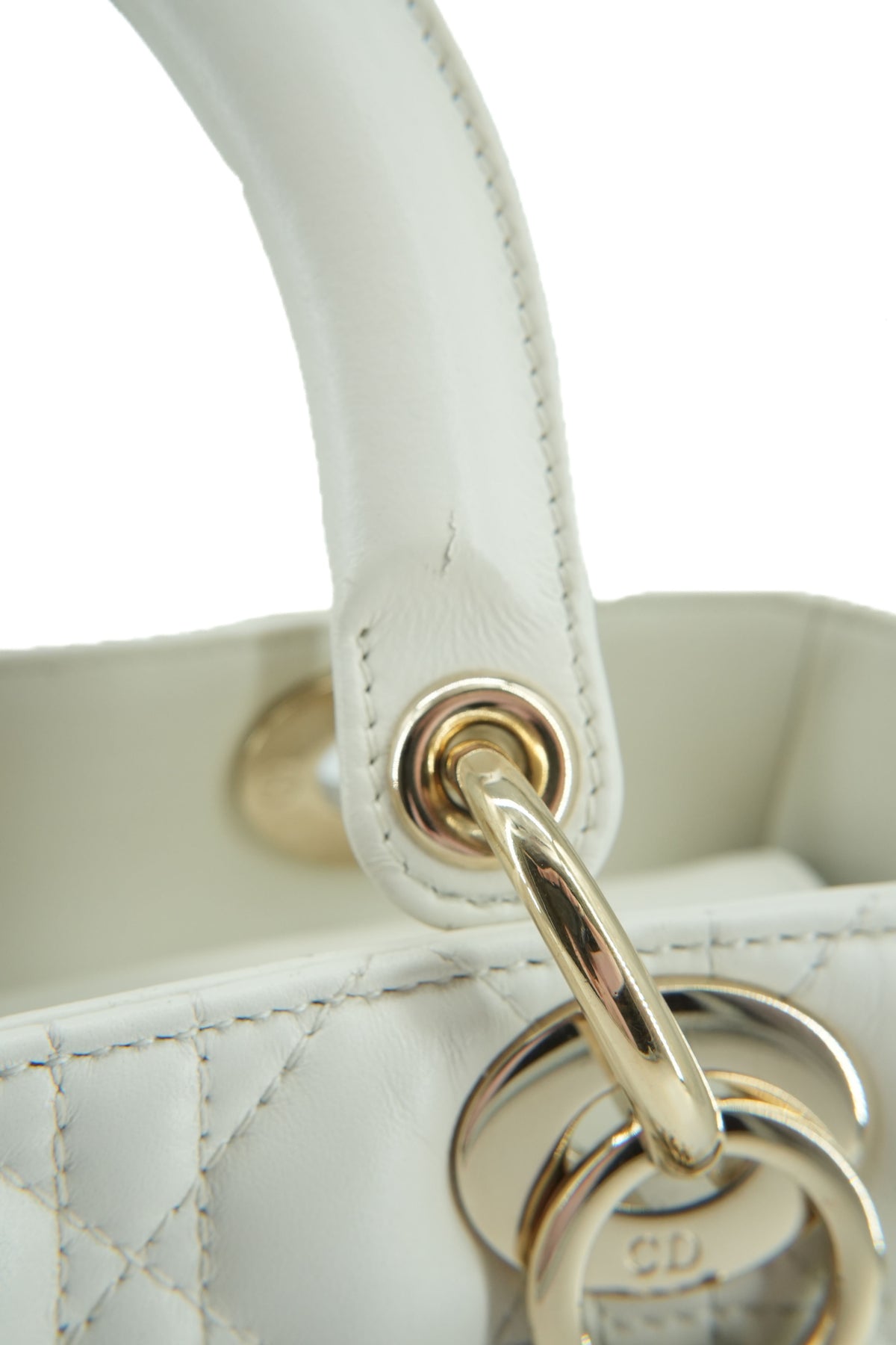 Dior off white Cannage Medium Lady Dior 0252